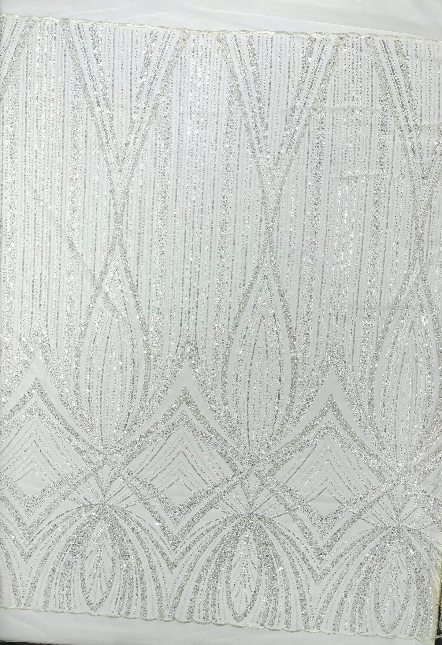 Geometric New York Fashion Beaded Lace Fabric| Prom| Wedding.