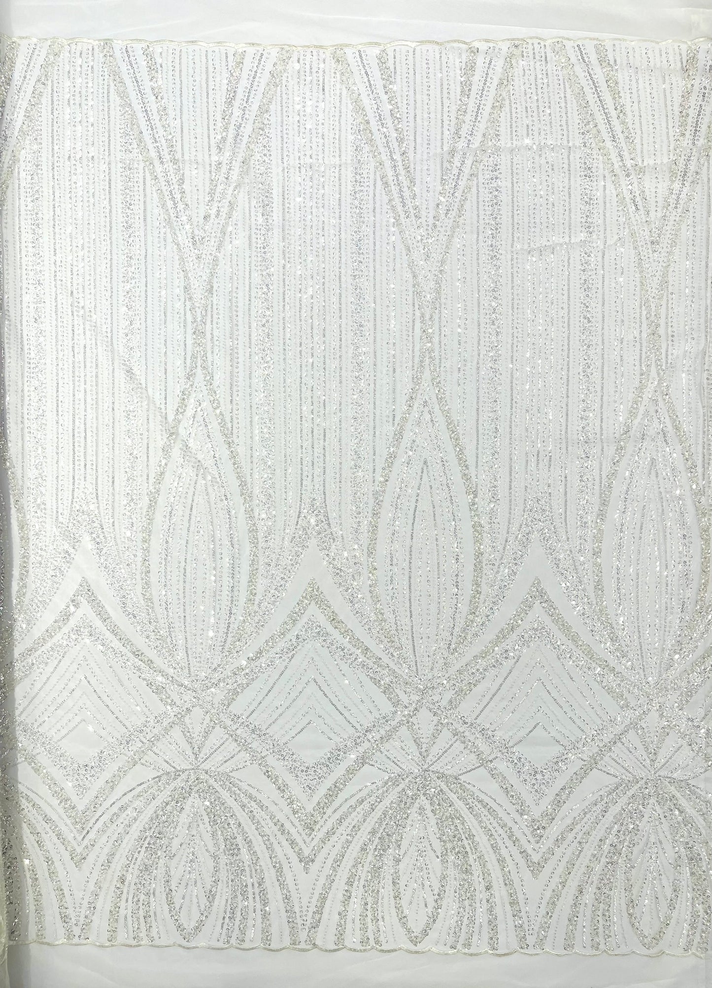 Geometric New York Fashion Beaded Lace Fabric| Prom| Wedding.