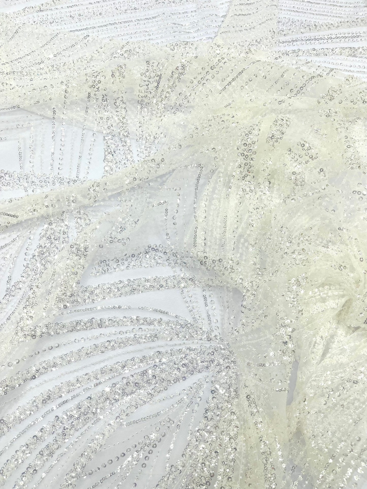 Geometric New York Fashion Beaded Lace Fabric| Prom| Wedding.