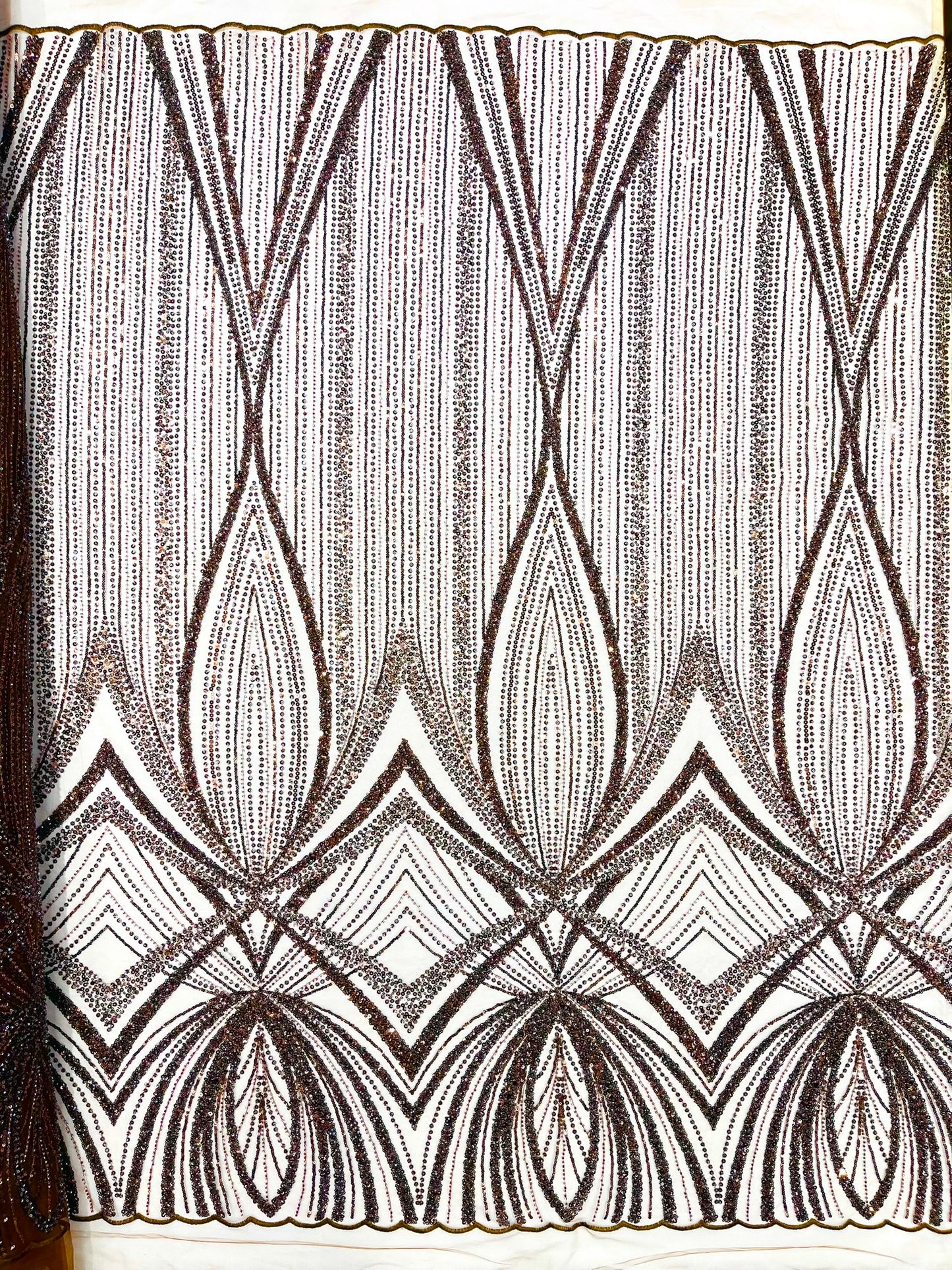 Geometric New York Fashion Beaded Lace Fabric| Prom| Wedding.