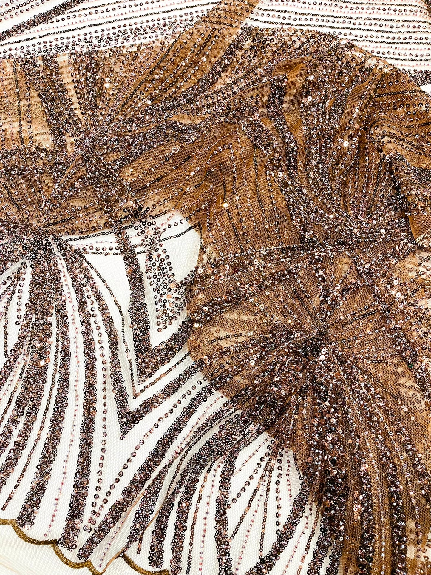 Geometric New York Fashion Beaded Lace Fabric| Prom| Wedding.