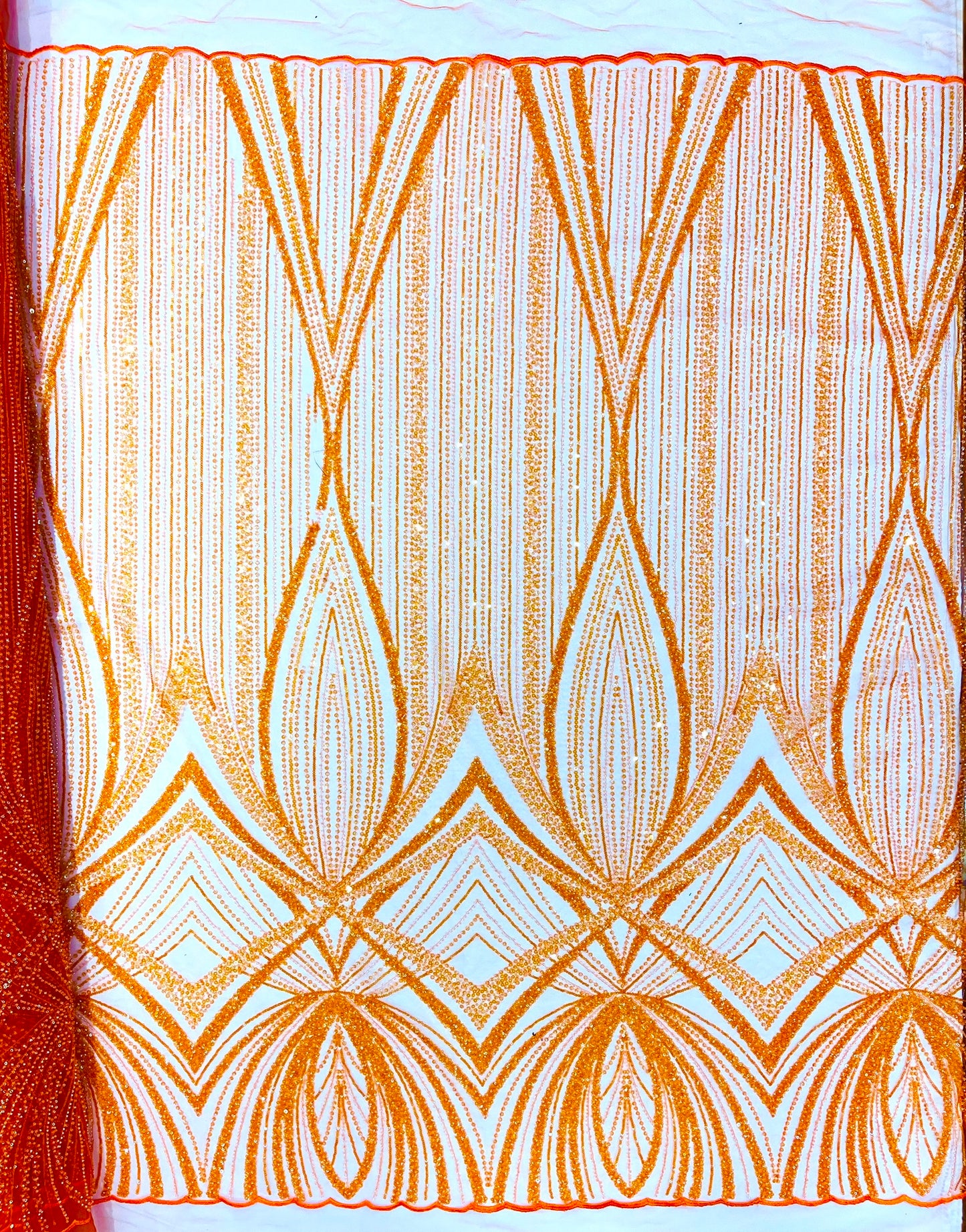 Geometric New York Fashion Beaded Lace Fabric| Prom| Wedding.