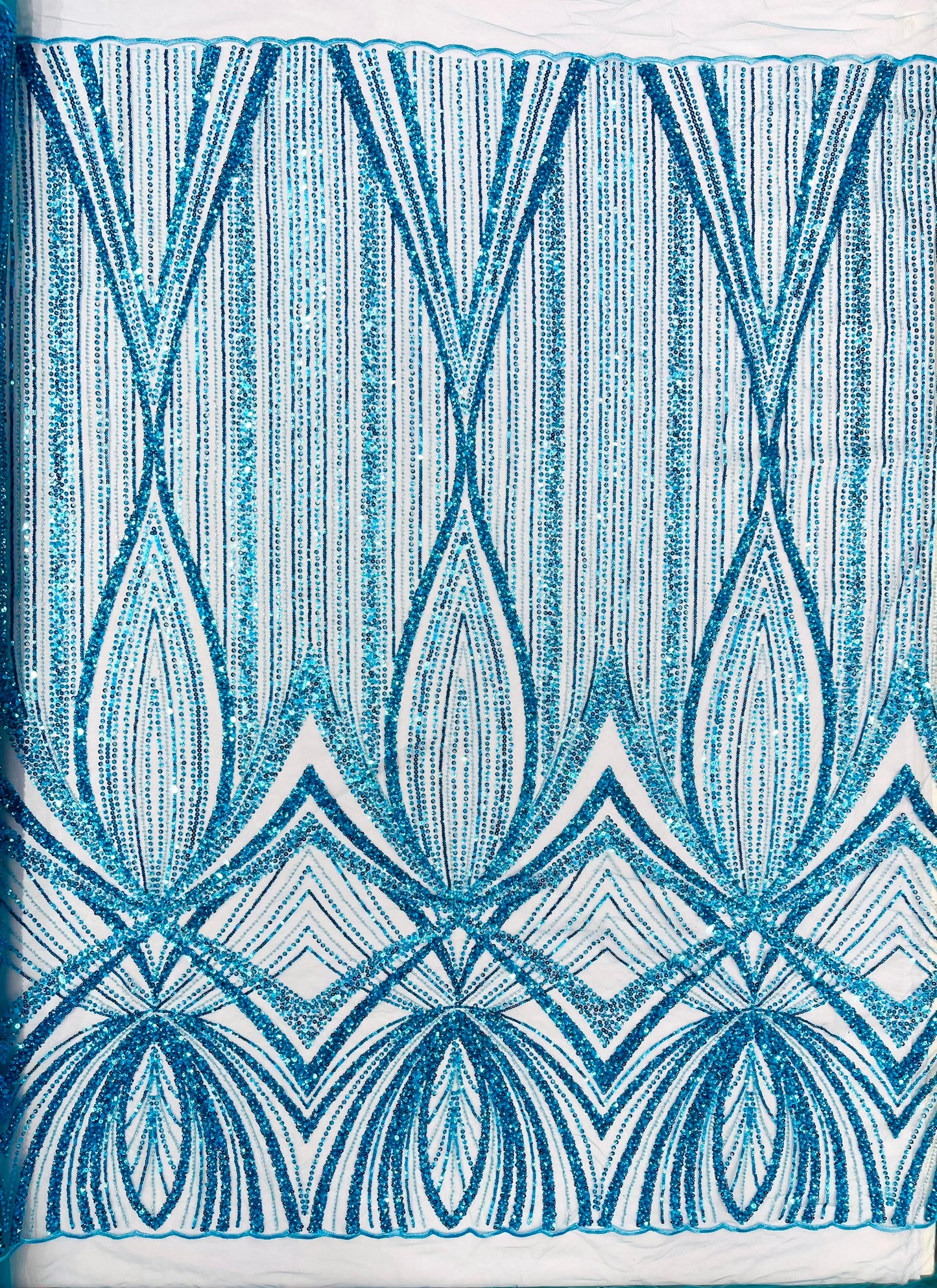 Geometric New York Fashion Beaded Lace Fabric| Prom| Wedding.