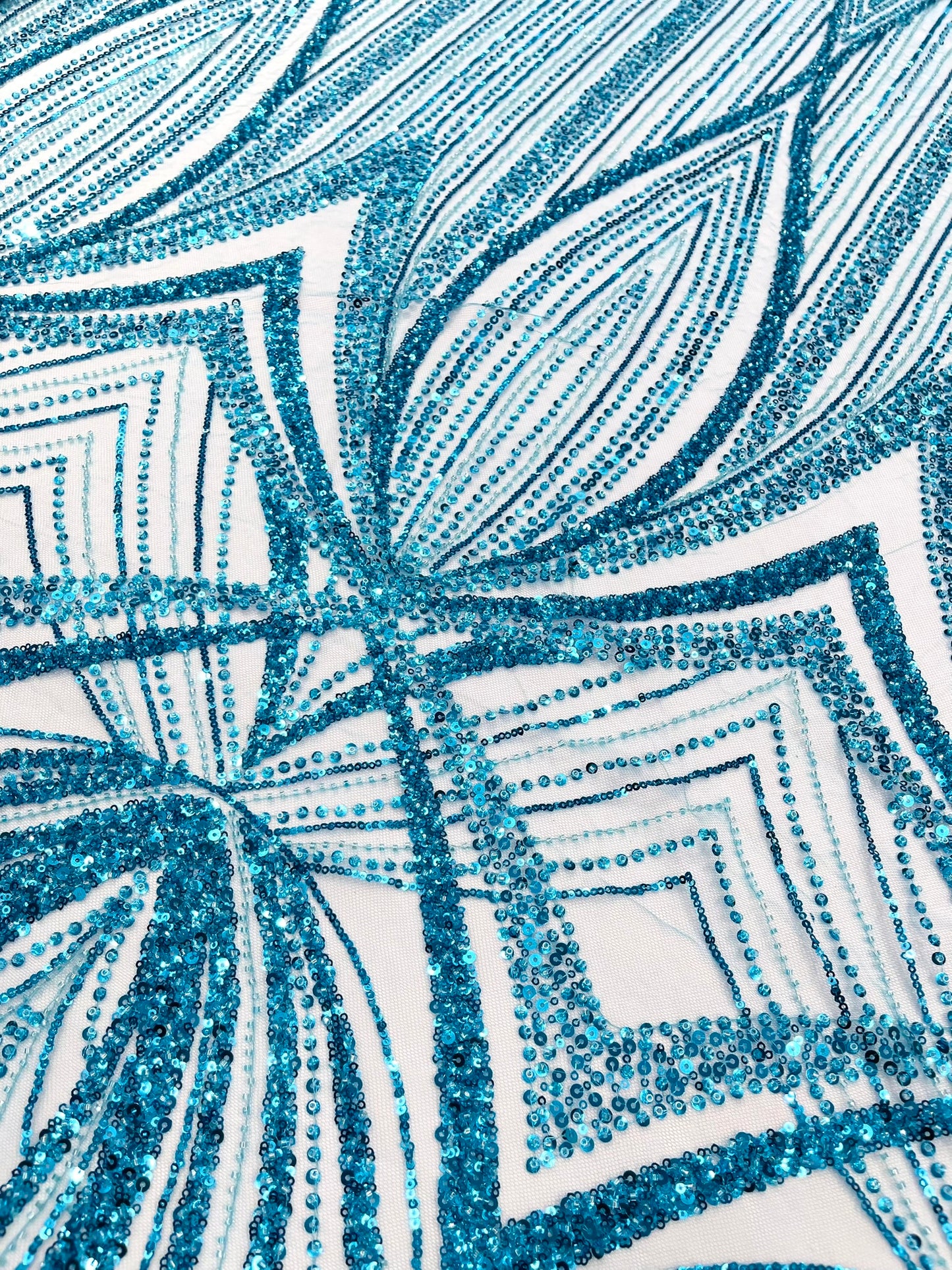 Geometric New York Fashion Beaded Lace Fabric| Prom| Wedding.