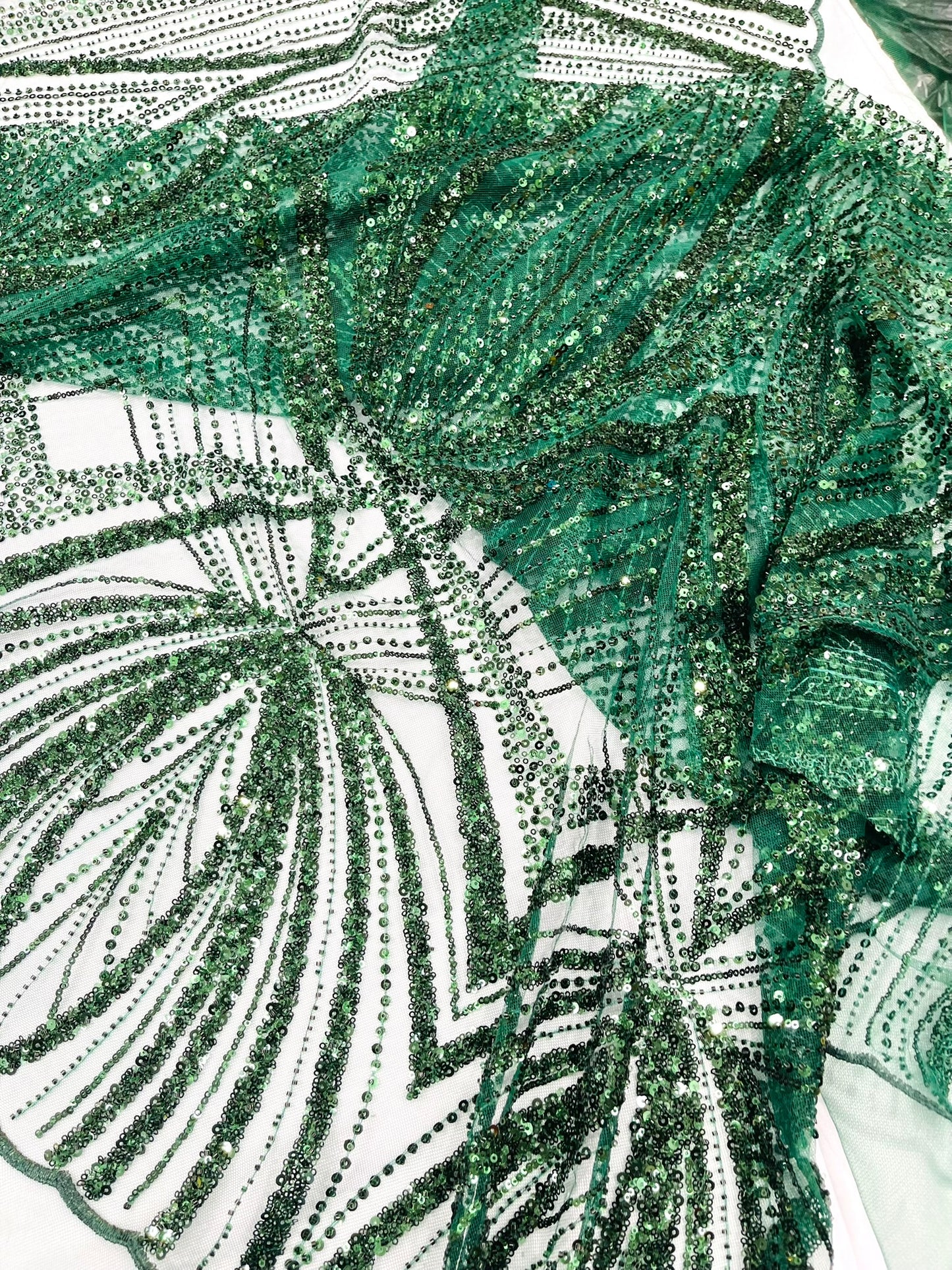 Geometric New York Fashion Beaded Lace Fabric| Prom| Wedding.