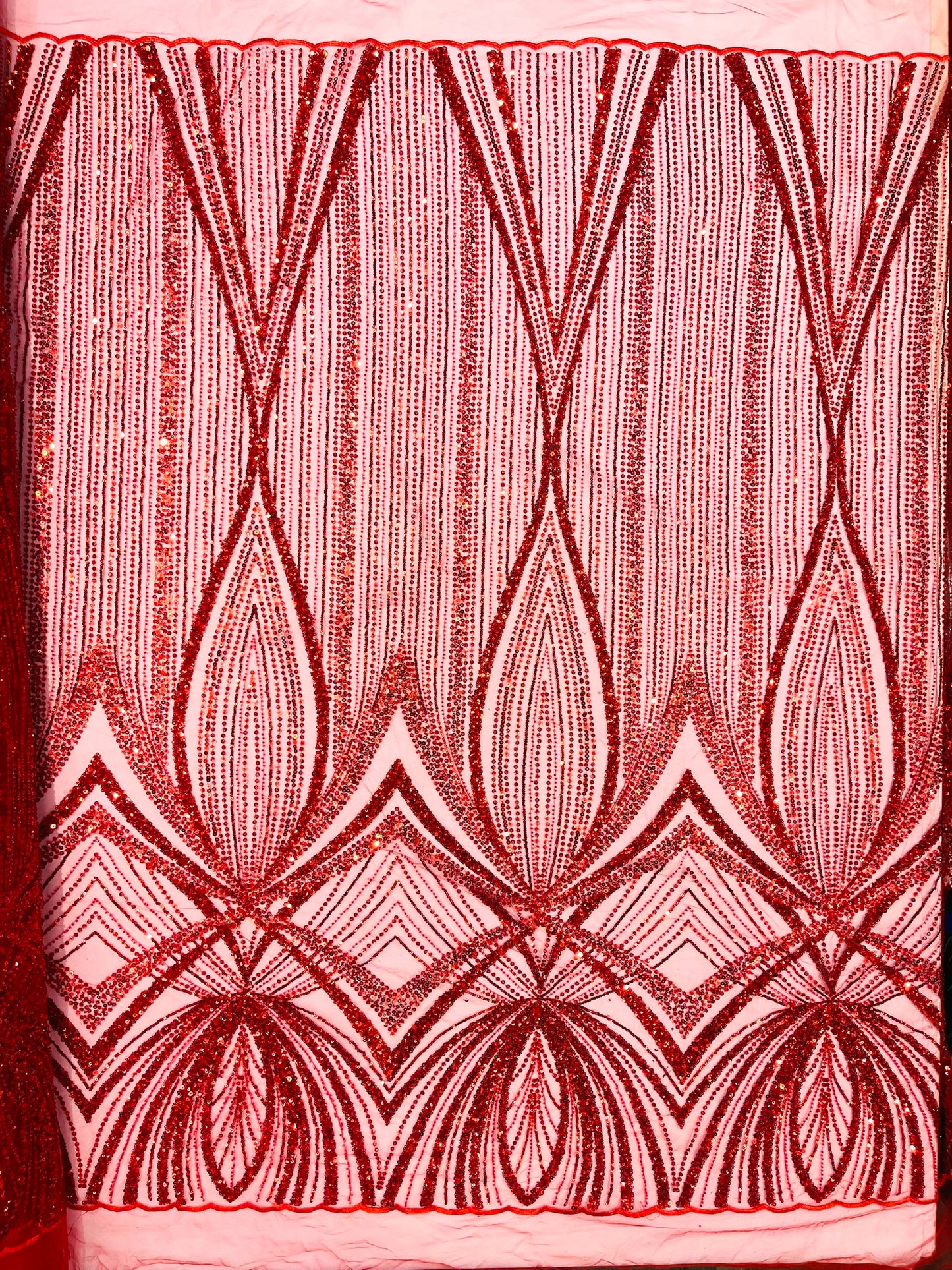 Geometric New York Fashion Beaded Lace Fabric| Prom| Wedding.