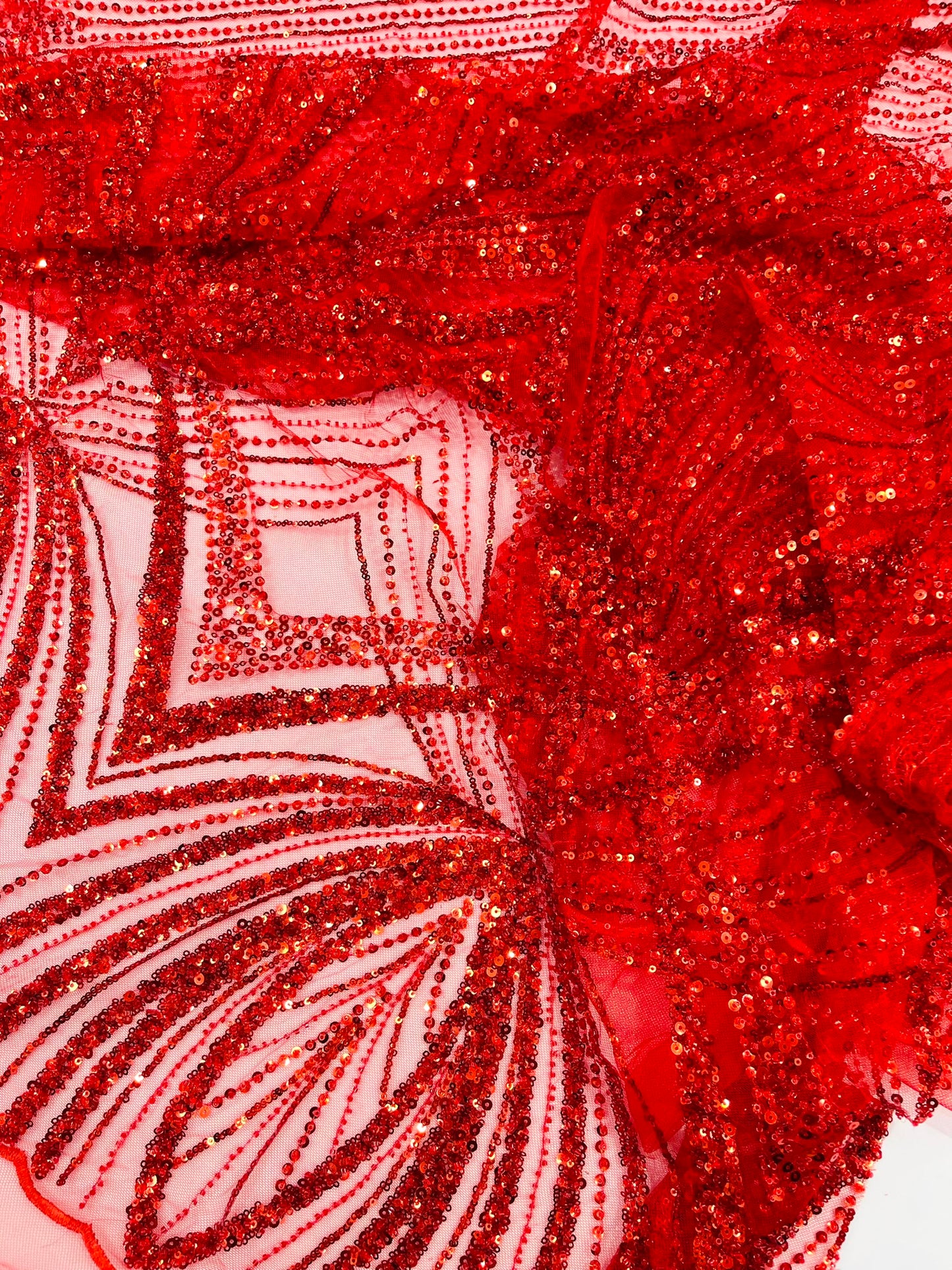 Geometric New York Fashion Beaded Lace Fabric| Prom| Wedding.