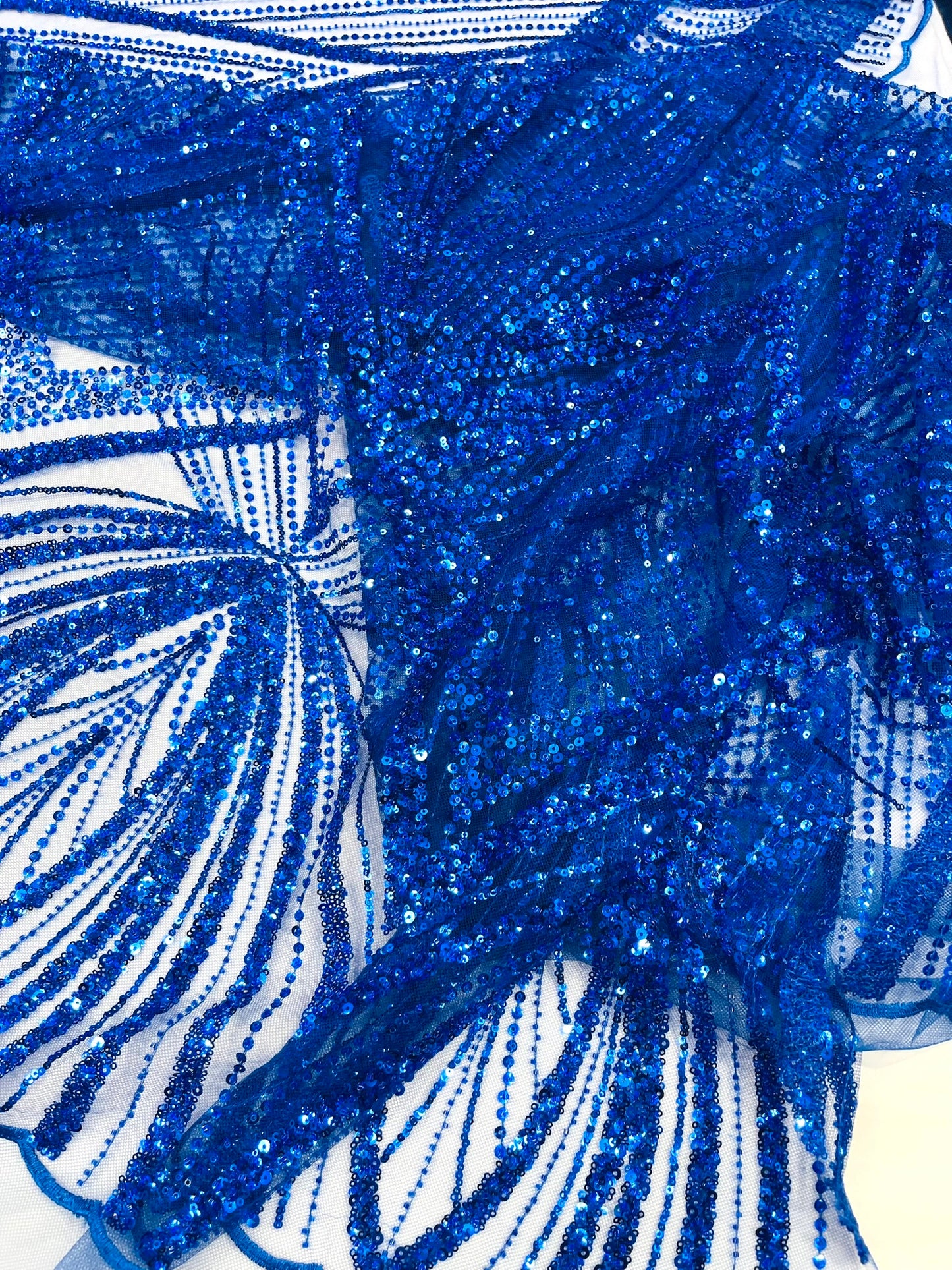 Geometric New York Fashion Beaded Lace Fabric| Prom| Wedding.