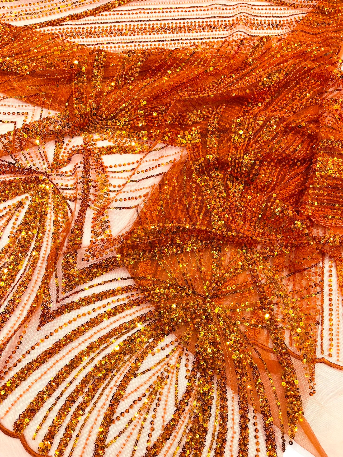 Geometric New York Fashion Beaded Lace Fabric| Prom| Wedding.