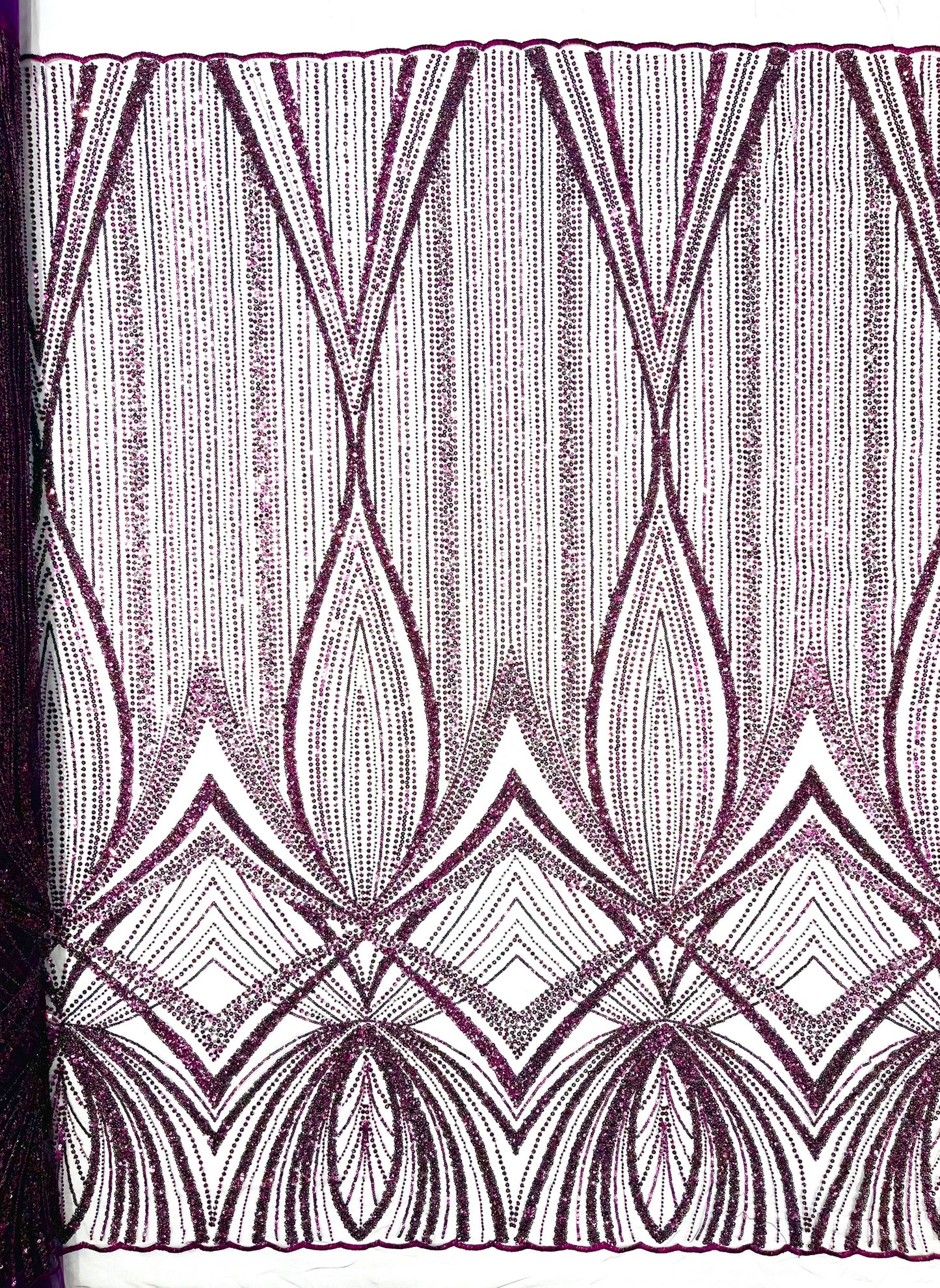 Geometric New York Fashion Beaded Lace Fabric| Prom| Wedding.