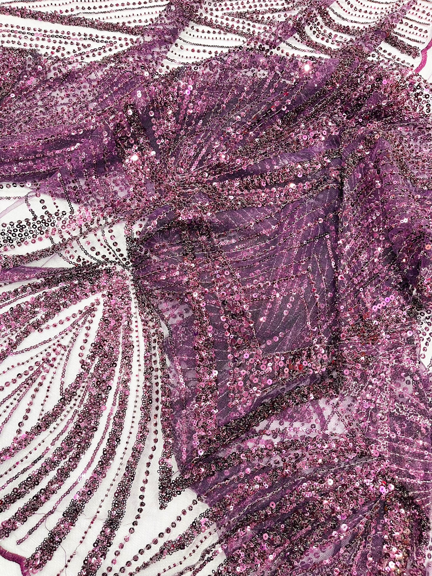Geometric New York Fashion Beaded Lace Fabric| Prom| Wedding.
