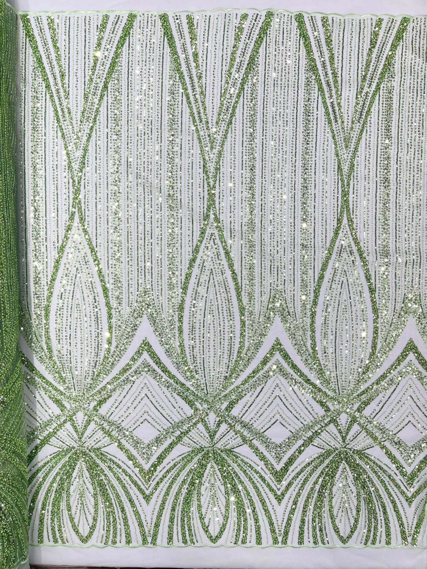Geometric New York Fashion Beaded Lace Fabric| Prom| Wedding.