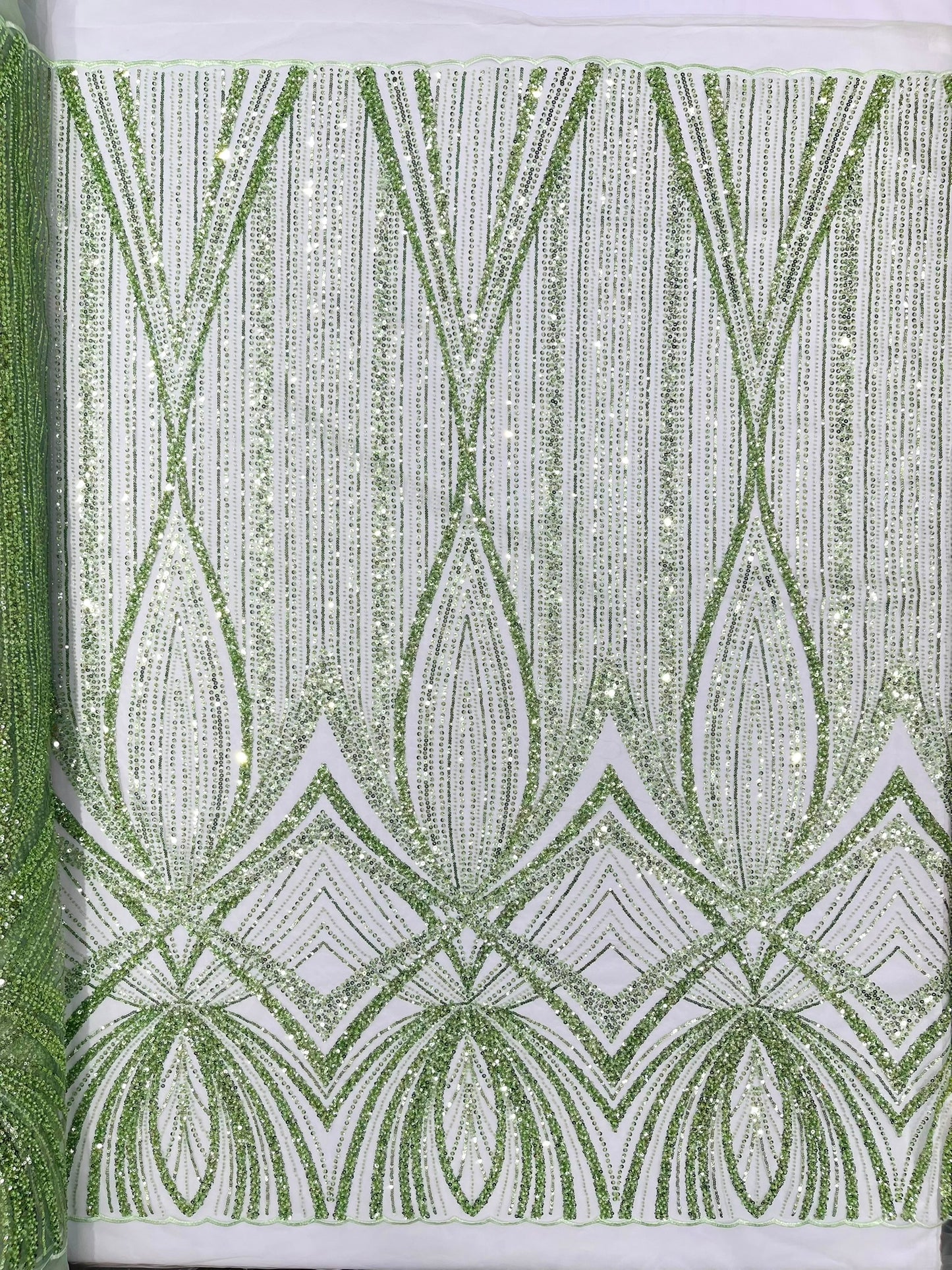 Geometric New York Fashion Beaded Lace Fabric| Prom| Wedding.