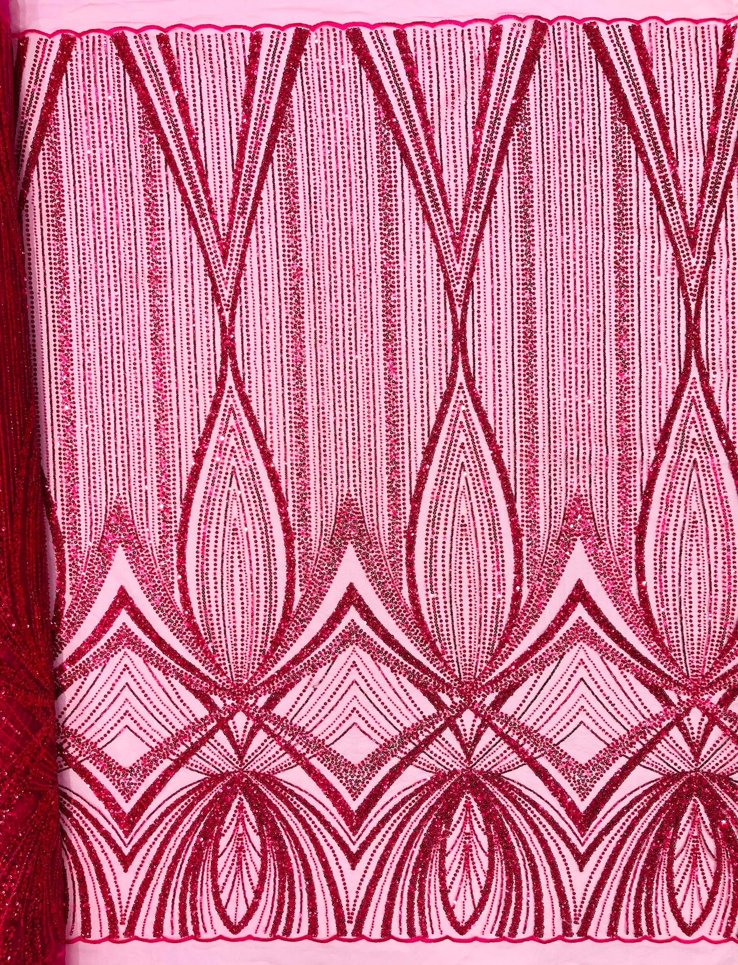 Geometric New York Fashion Beaded Lace Fabric| Prom| Wedding.