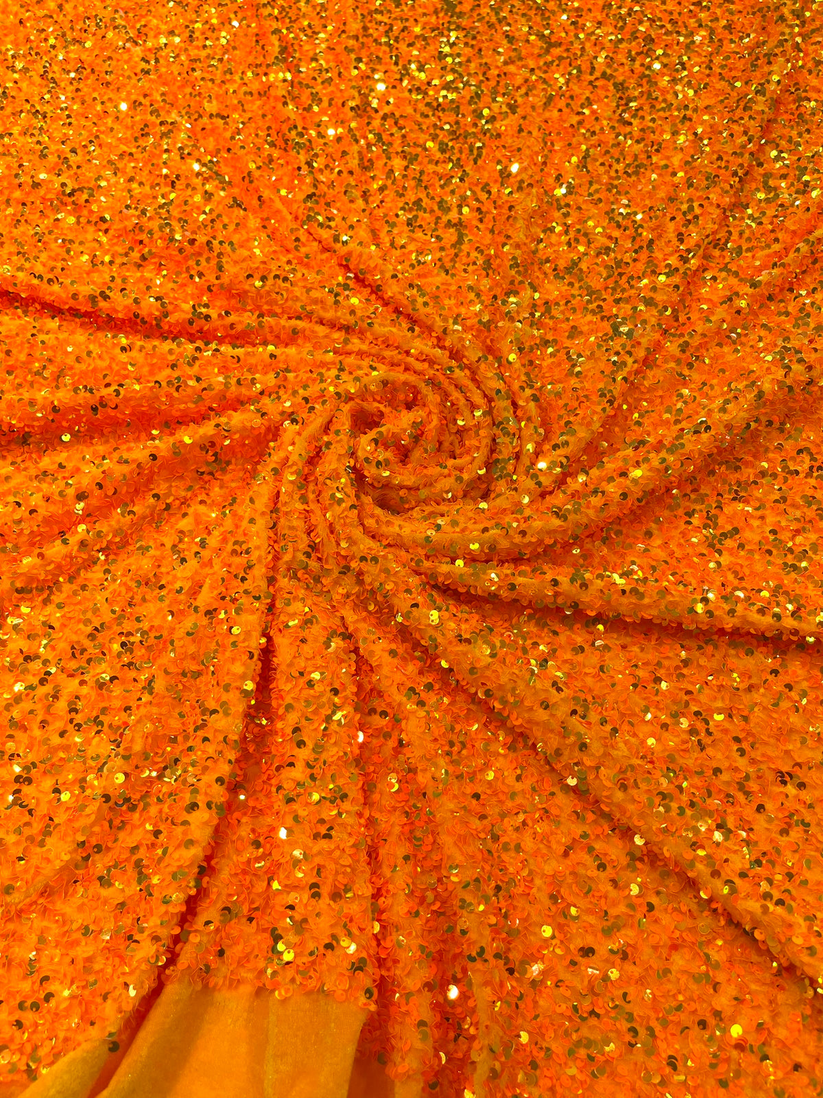 All-Over 5mm Shiny Sequins Stretch Velvet 54" Wide| New Creations Fabric & Foam Inc.