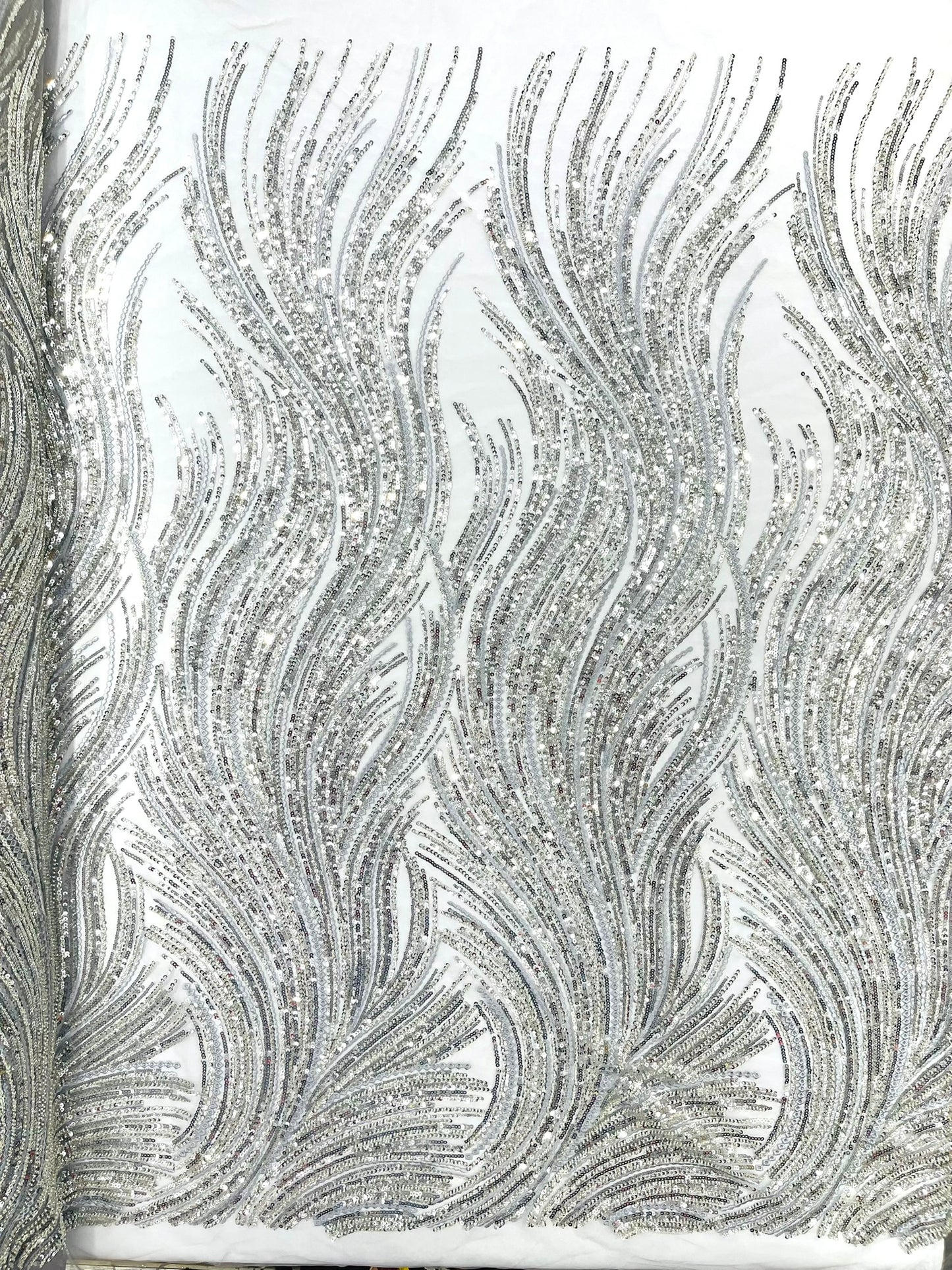 Luxury Flame Beaded Lace Fabric| Prom| Wedding| By The Yard.