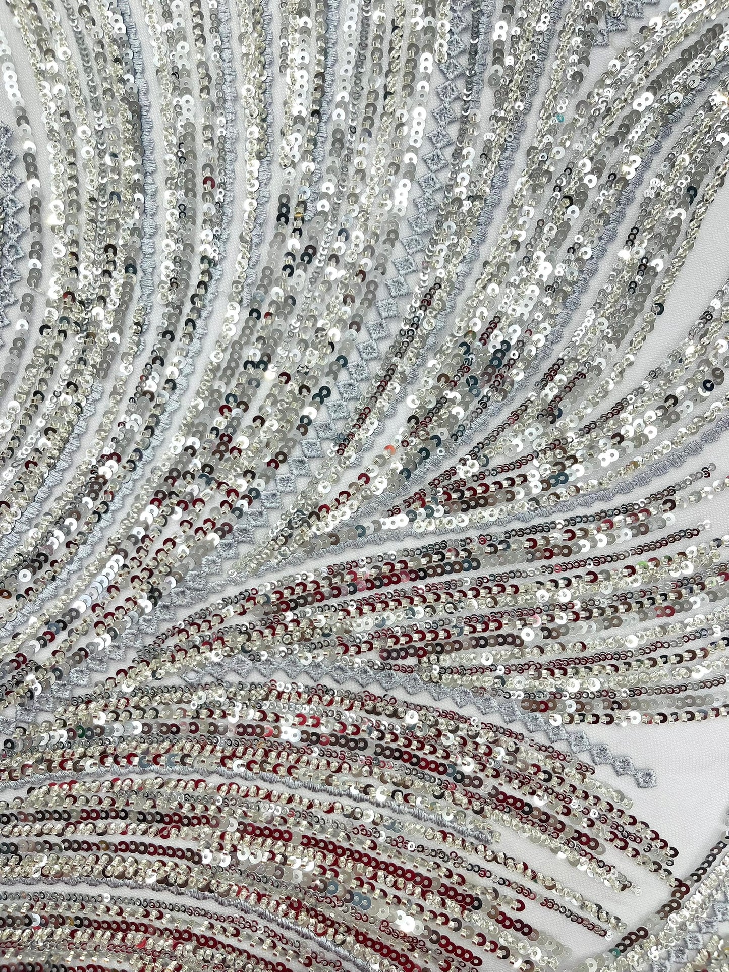 Luxury Flame Beaded Lace Fabric| Prom| Wedding| By The Yard.