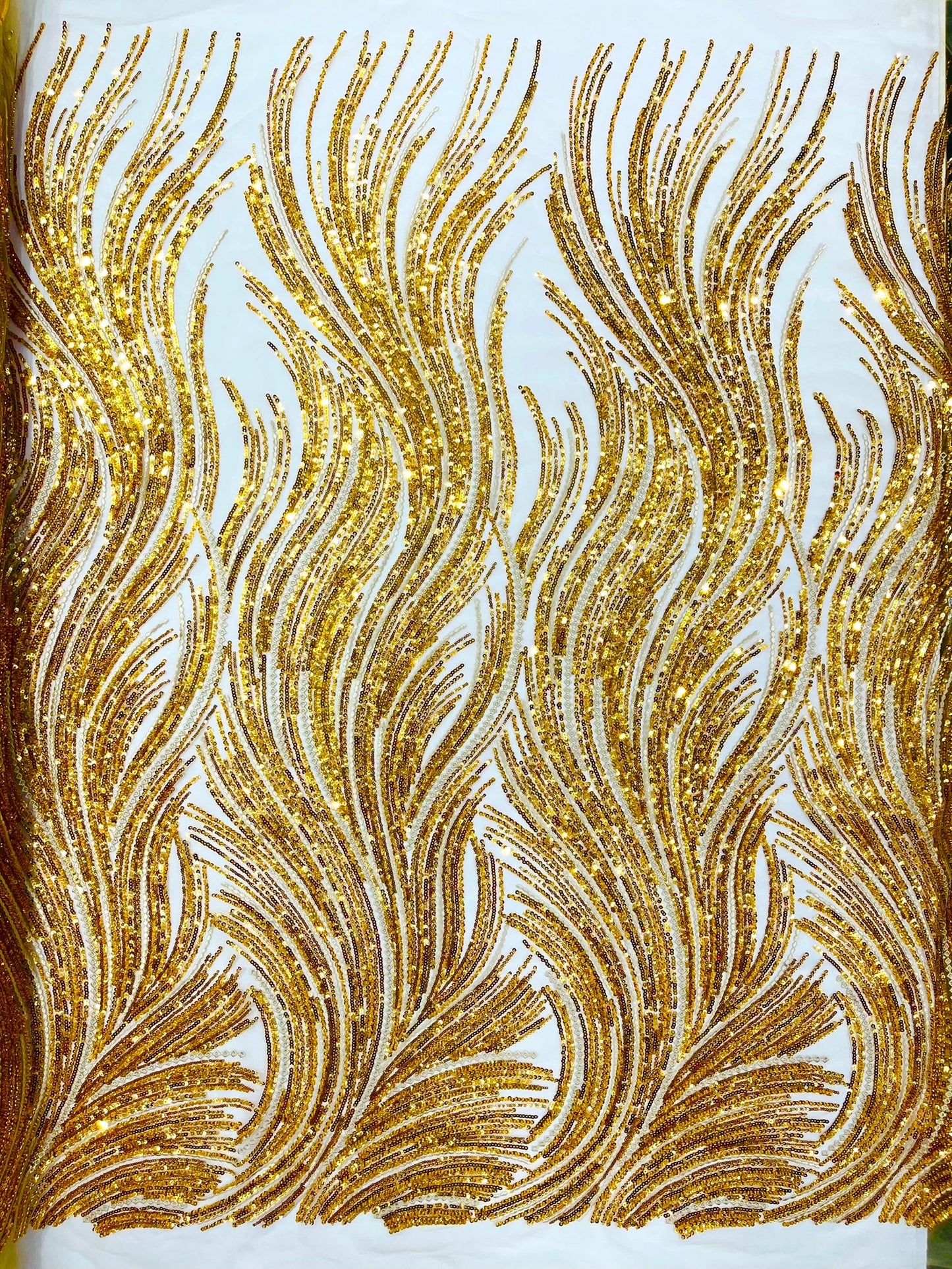 Luxury Flame Beaded Lace Fabric| Prom| Wedding| By The Yard.