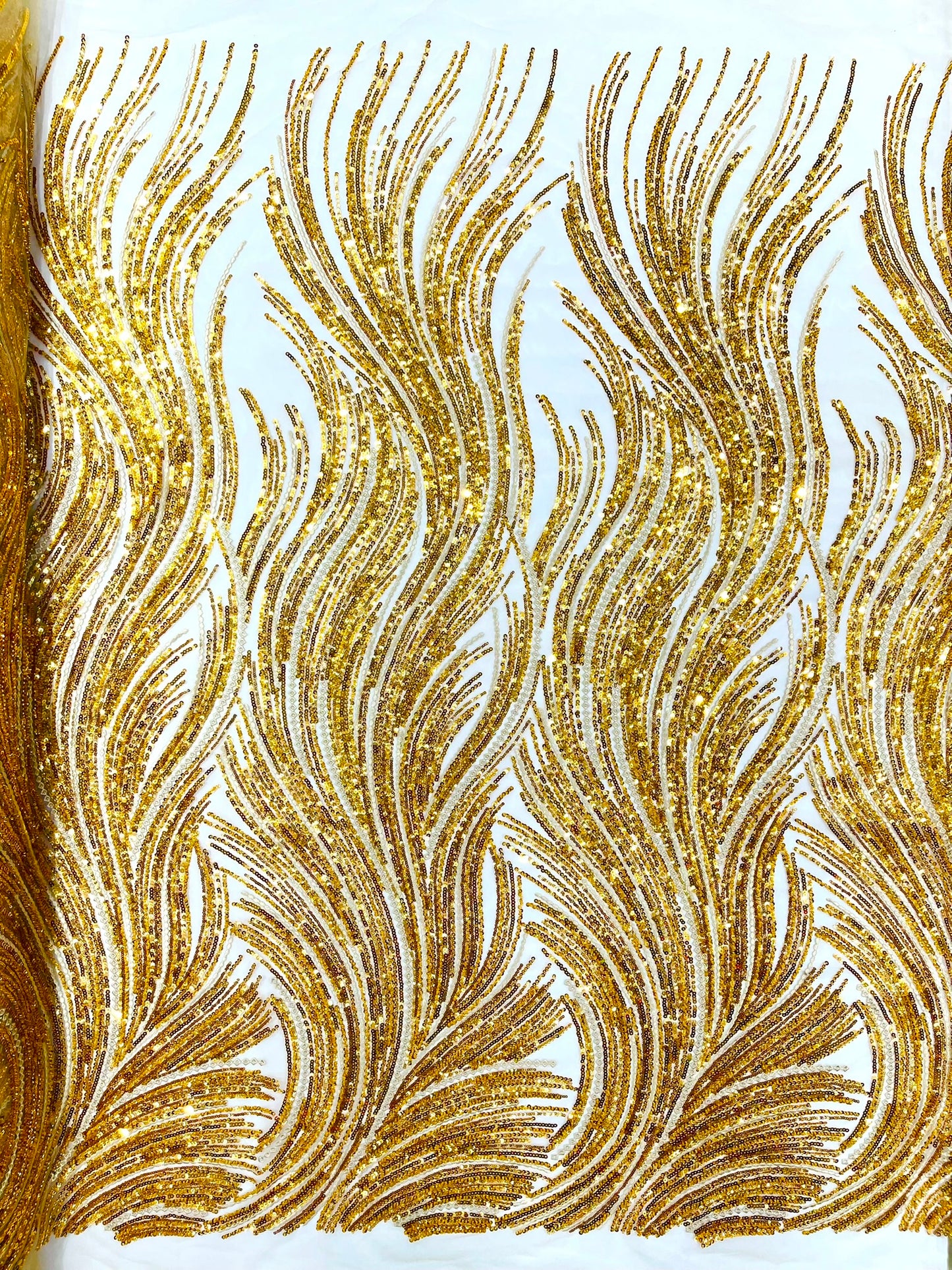 Luxury Flame Beaded Lace Fabric| Prom| Wedding| By The Yard.