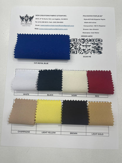 Olive  58" Wide 100% Premium Woven Polyester Poplin| New Creations Fabric & Foam Inc.