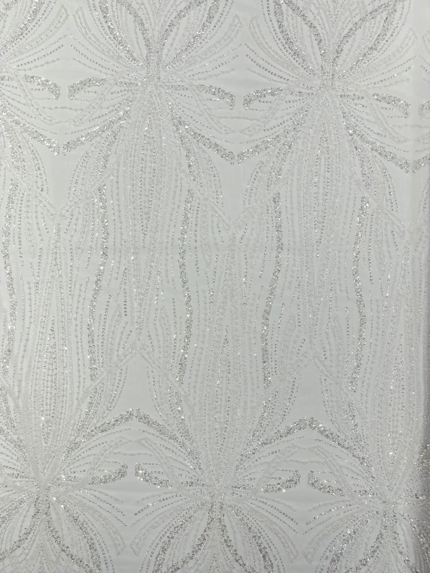 Beaded Lace Fabric, Heavy Embroidered Design on 58" Mesh for Dresses