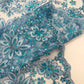 Metallic floral lace design embroidered 54" Wide | New Creations Fabric & Foam Inc.