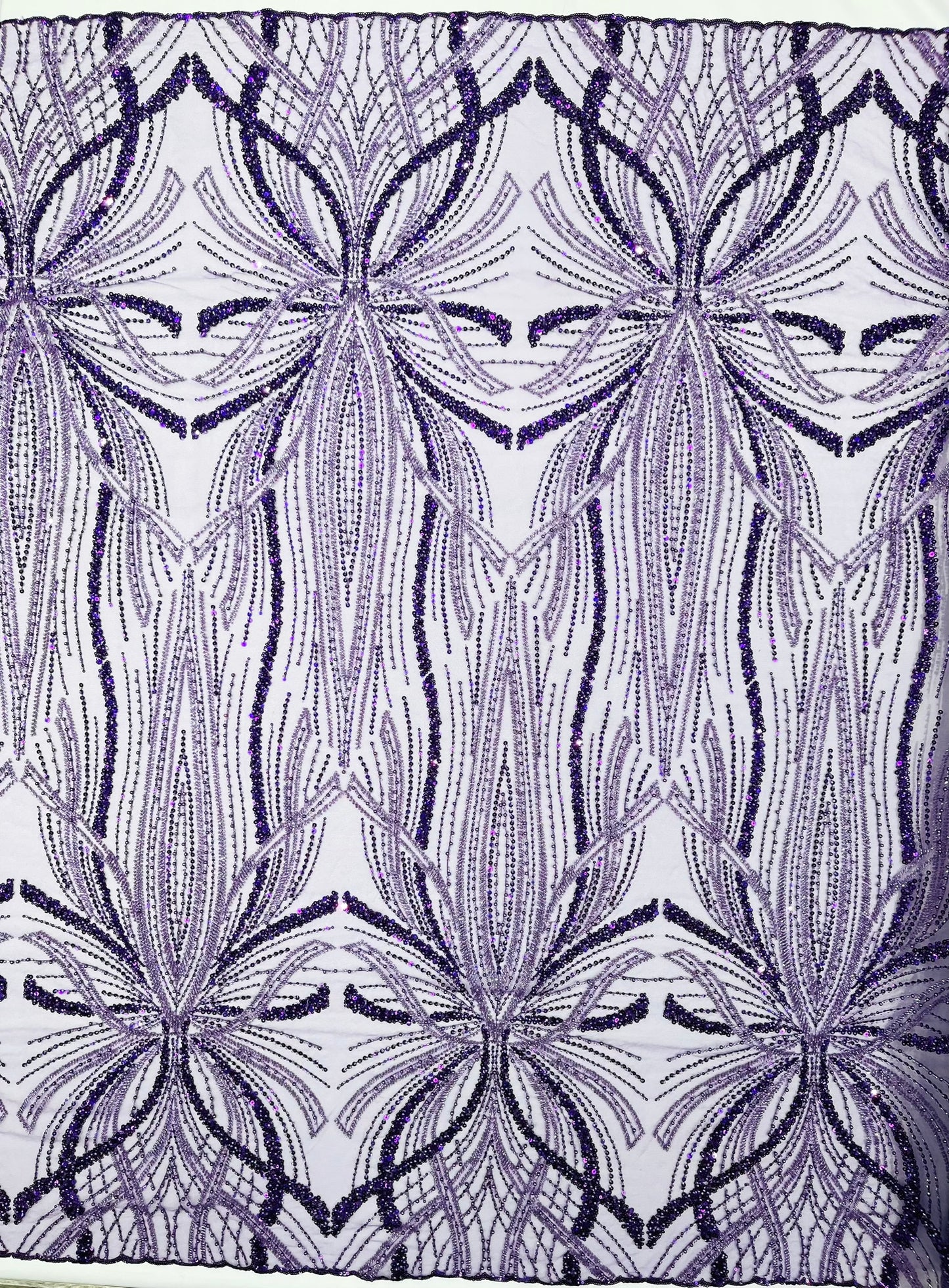 Beaded Lace Fabric, Heavy Embroidered Design on 58" Mesh for Dresses