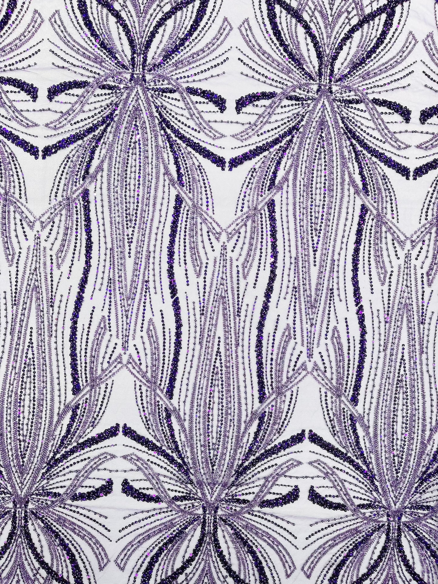 Beaded Lace Fabric, Heavy Embroidered Design on 58" Mesh for Dresses
