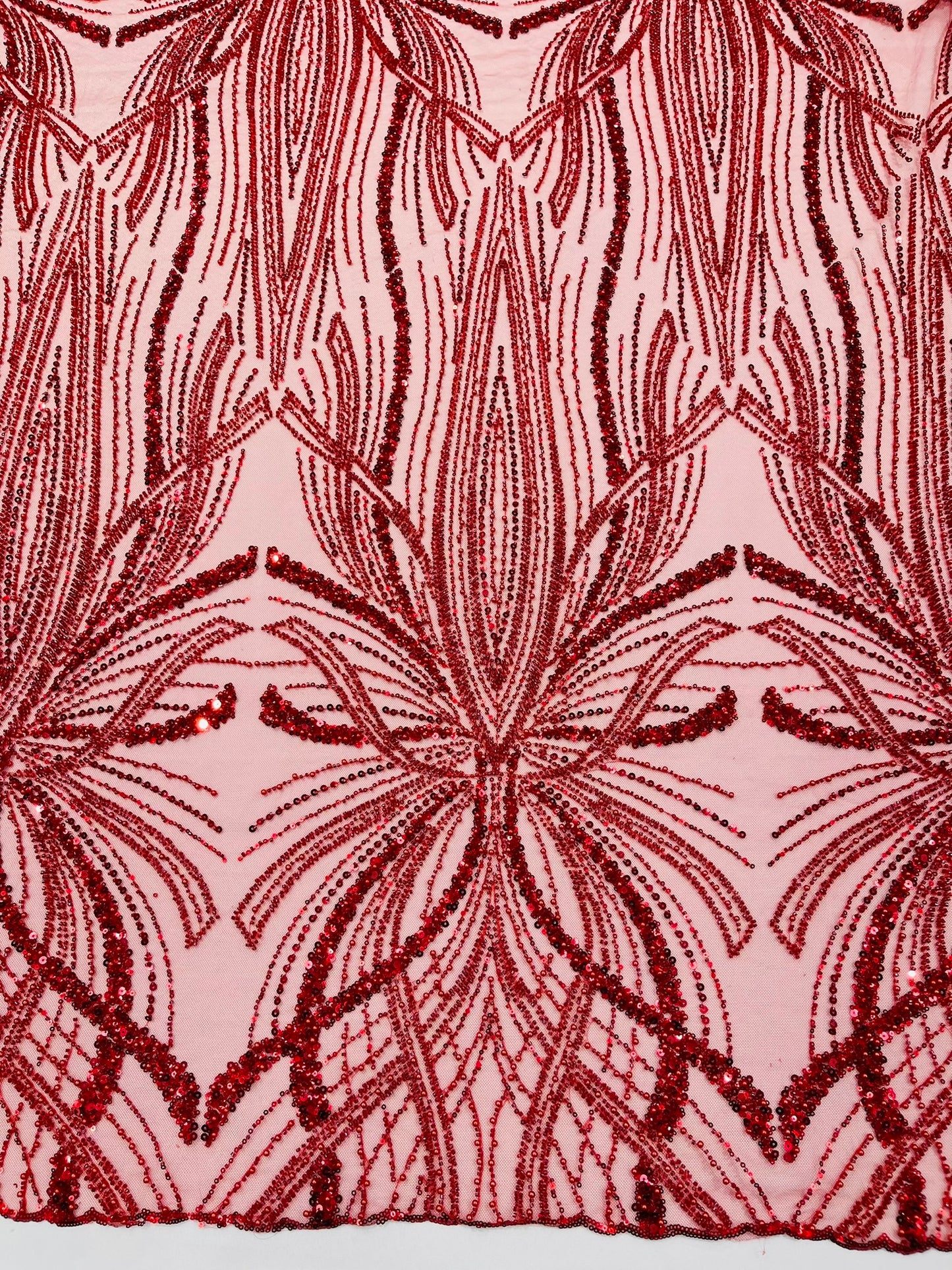 Beaded Lace Fabric, Heavy Embroidered Design on 58" Mesh for Dresses