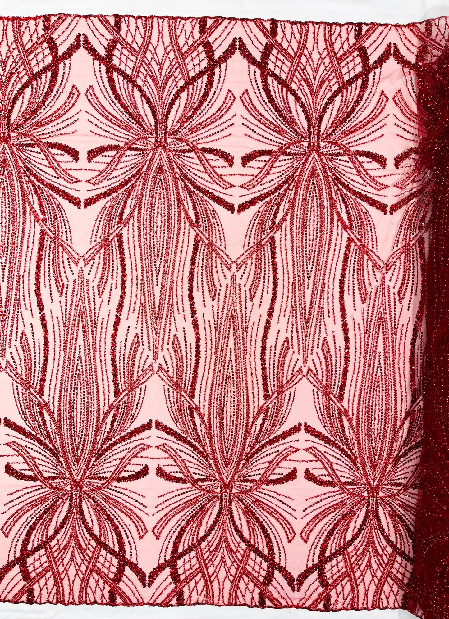 Beaded Lace Fabric, Heavy Embroidered Design on 58" Mesh for Dresses