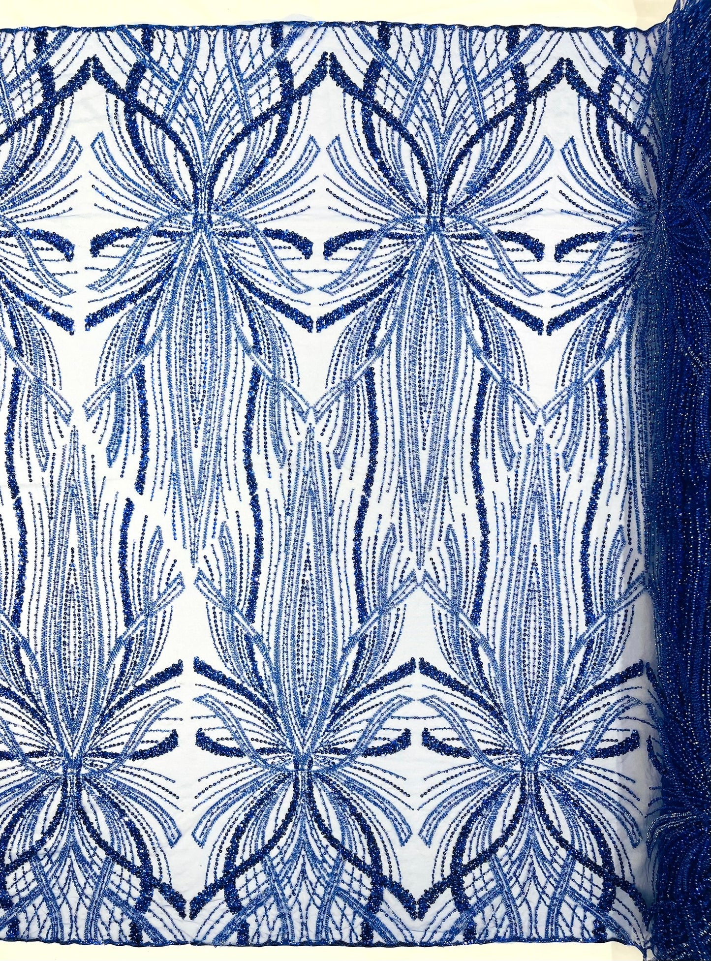 Beaded Lace Fabric, Heavy Embroidered Design on 58" Mesh for Dresses
