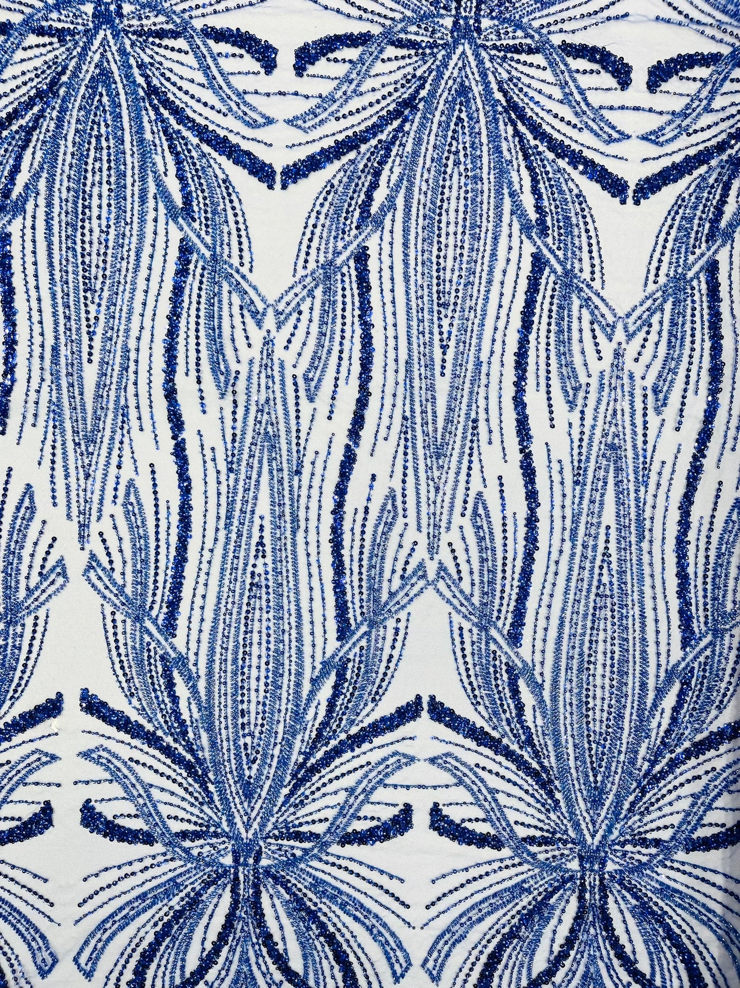 Beaded Lace Fabric, Heavy Embroidered Design on 58" Mesh for Dresses
