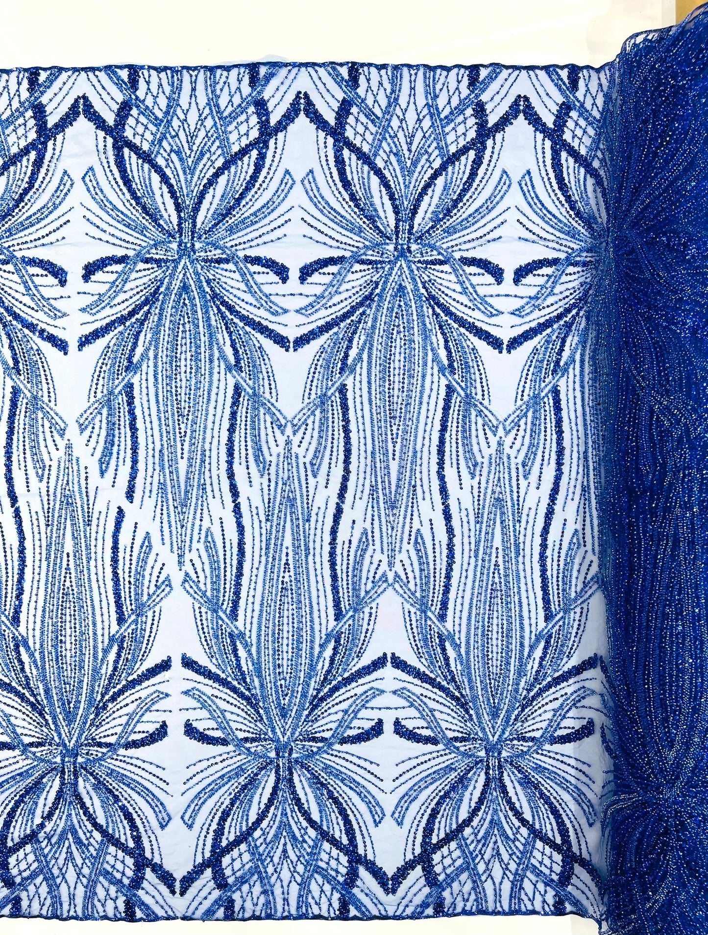 Beaded Lace Fabric, Heavy Embroidered Design on 58" Mesh for Dresses