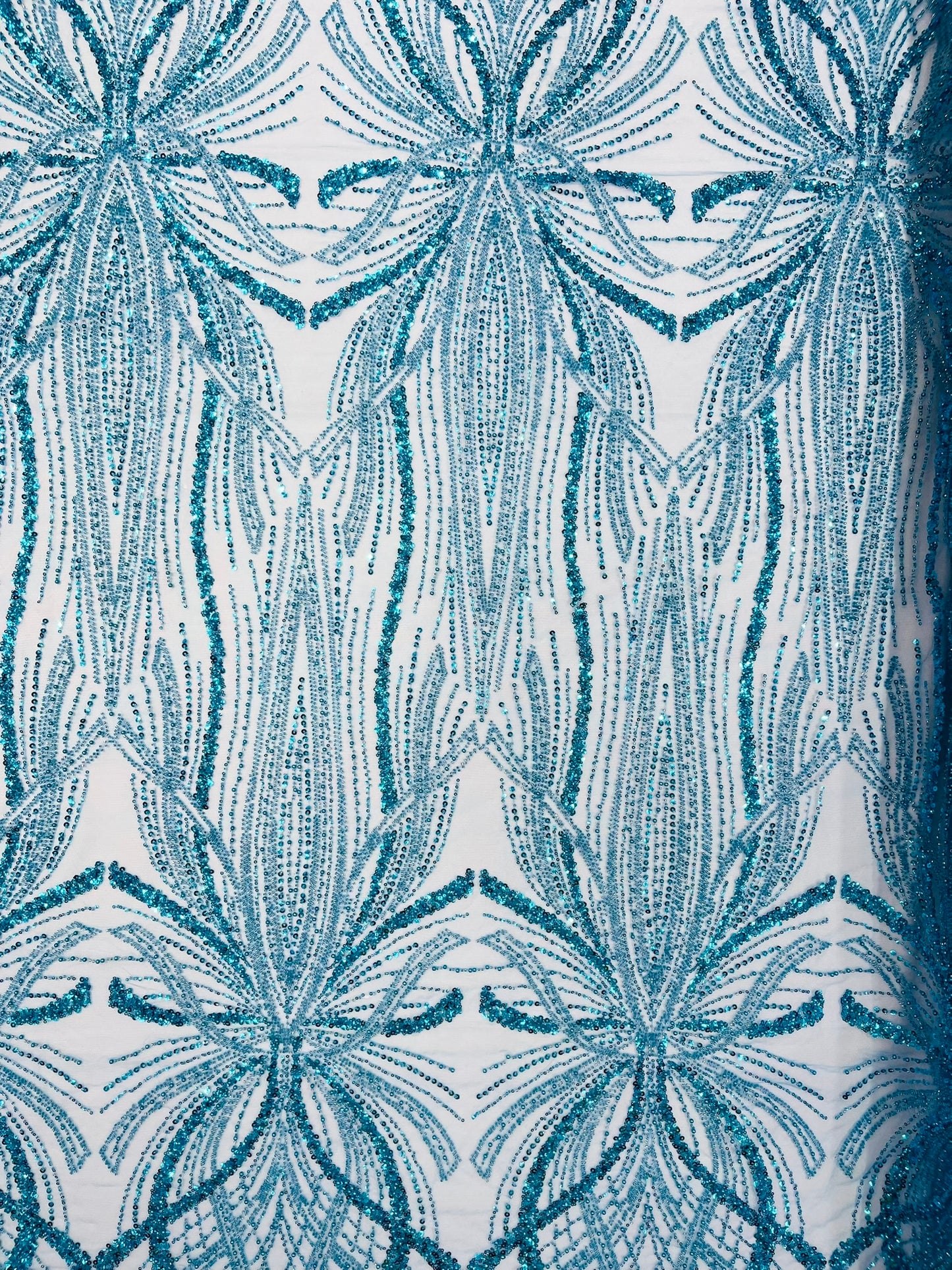 Beaded Lace Fabric, Heavy Embroidered Design on 58" Mesh for Dresses