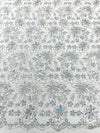Metallic floral lace design embroidered 54" Wide | New Creations Fabric & Foam Inc.