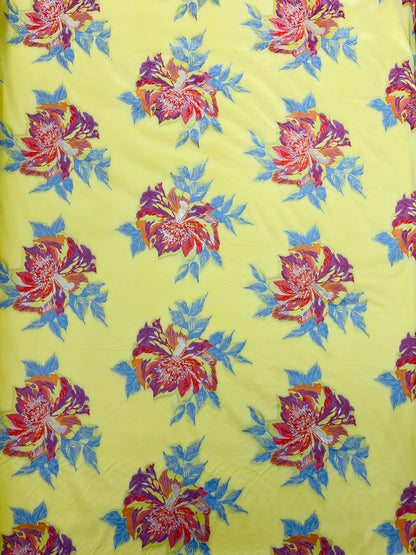 Multi Floral Color Jacquard Satin 58” Wide| New Creations Fabric & Foam Inc.