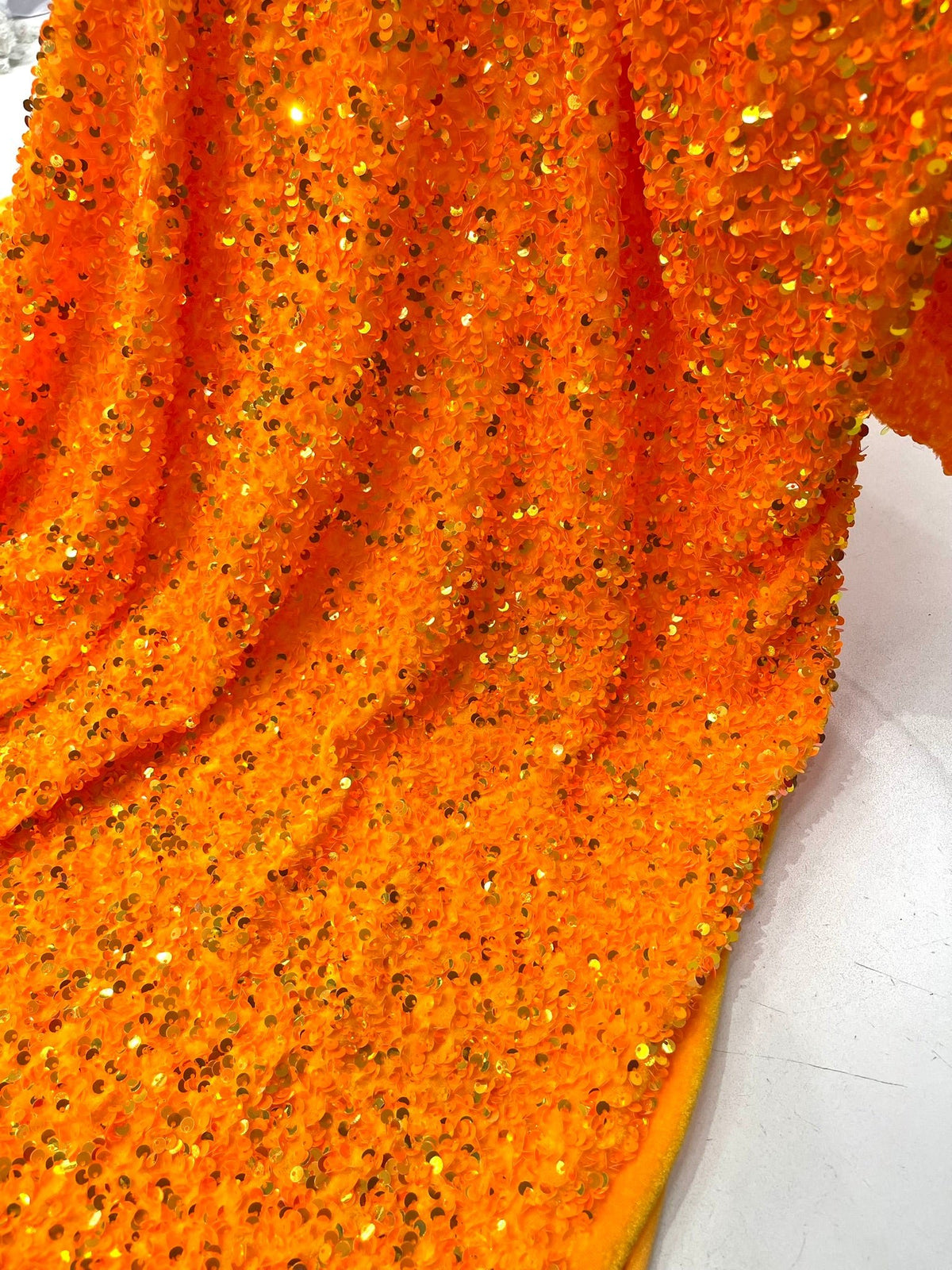 All-Over 5mm Shiny Sequins Stretch Velvet 54" Wide| New Creations Fabric & Foam Inc. - New Creations Fabric & Foam Inc