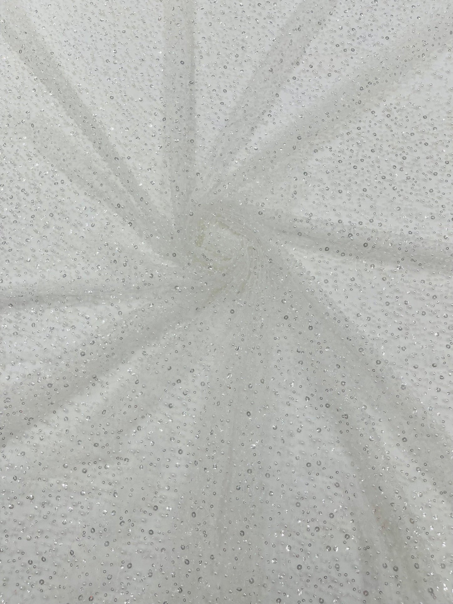 All Over Luxury Beaded Mesh with Pearls, Sequins for Wedding Dresses, Prom Gowns - New Creations Fabric & Foam Inc