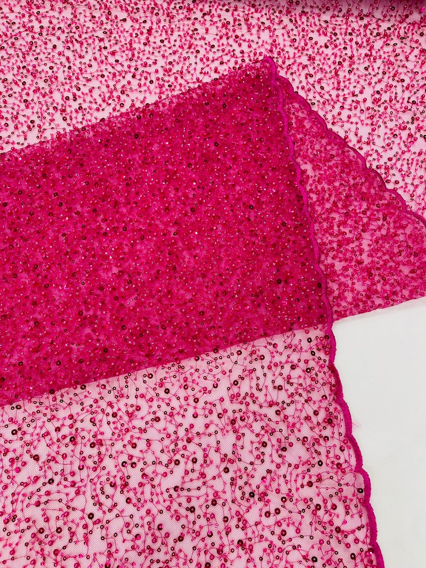 All Over Luxury Beaded Mesh with Pearls, Sequins for Wedding Dresses, Prom Gowns - New Creations Fabric & Foam Inc