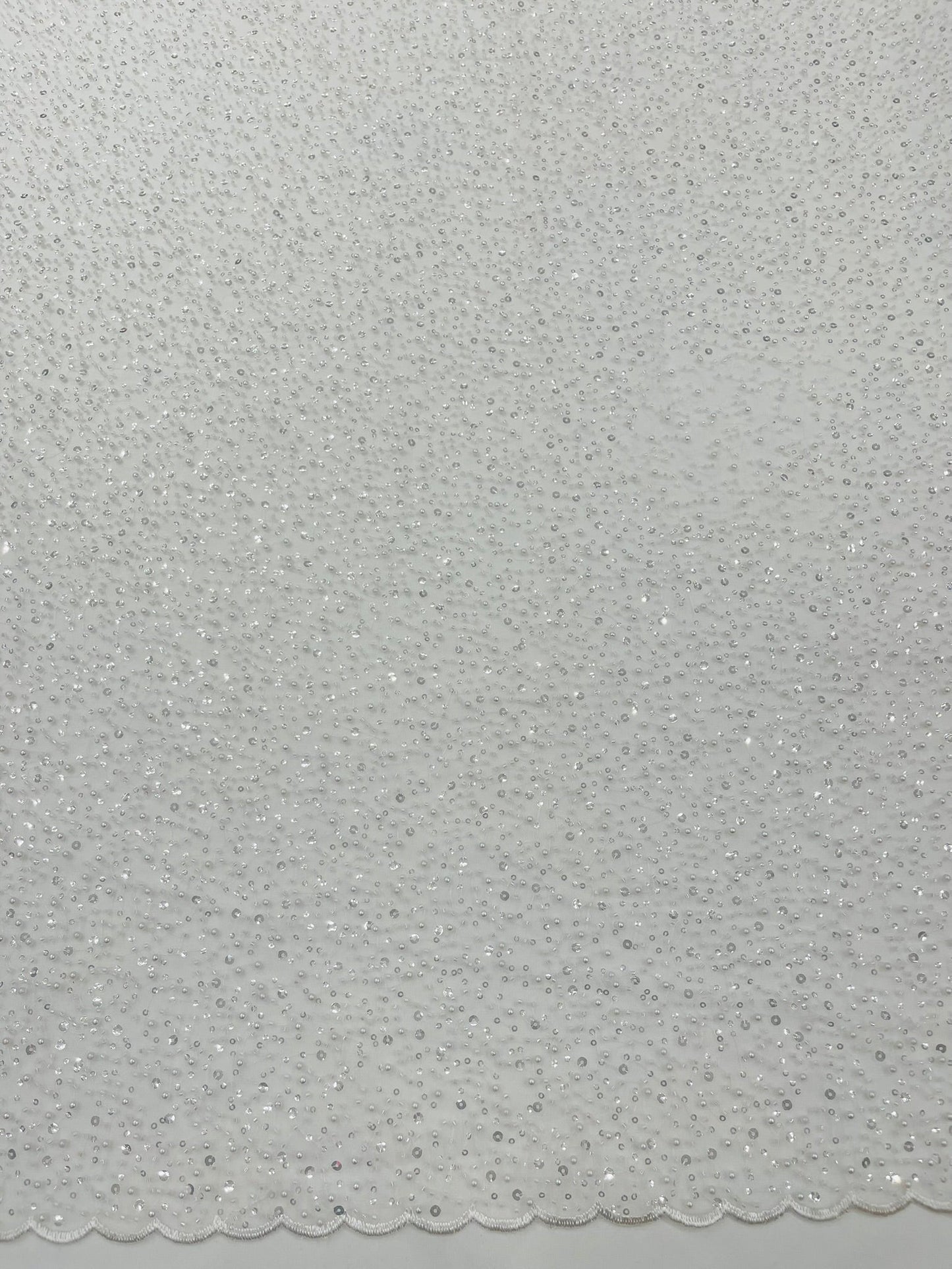 All Over Luxury Beaded Mesh with Pearls, Sequins for Wedding Dresses, Prom Gowns - New Creations Fabric & Foam Inc