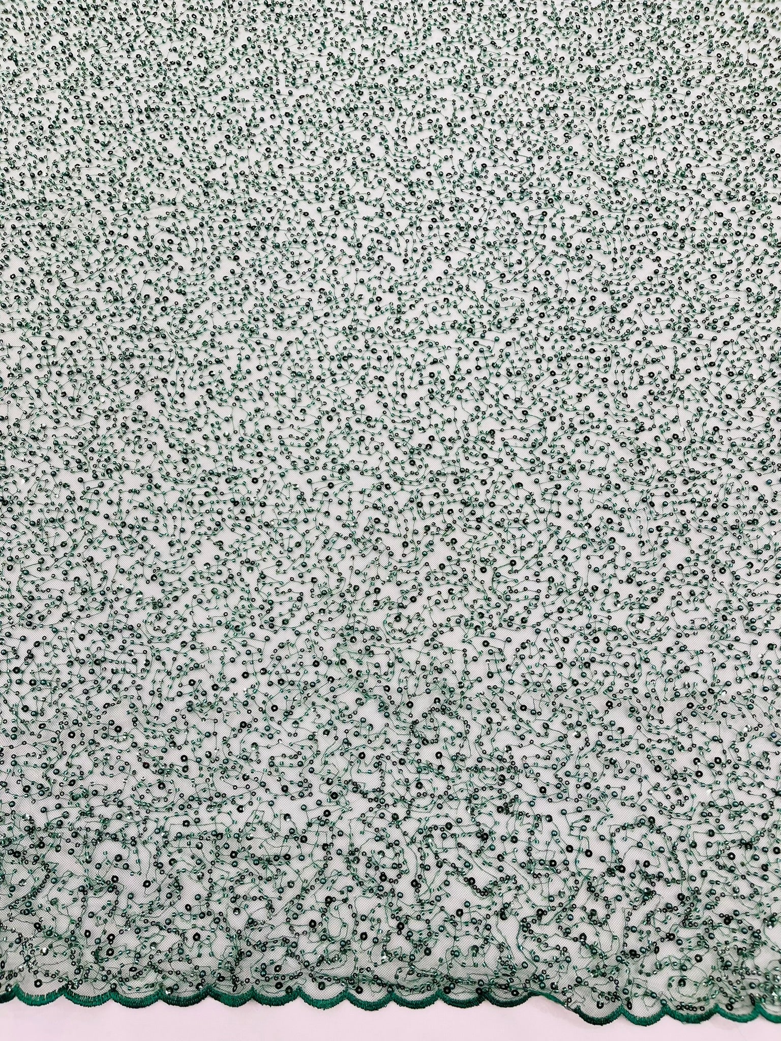 All Over Luxury Beaded Mesh with Pearls, Sequins for Wedding Dresses, Prom Gowns - New Creations Fabric & Foam Inc