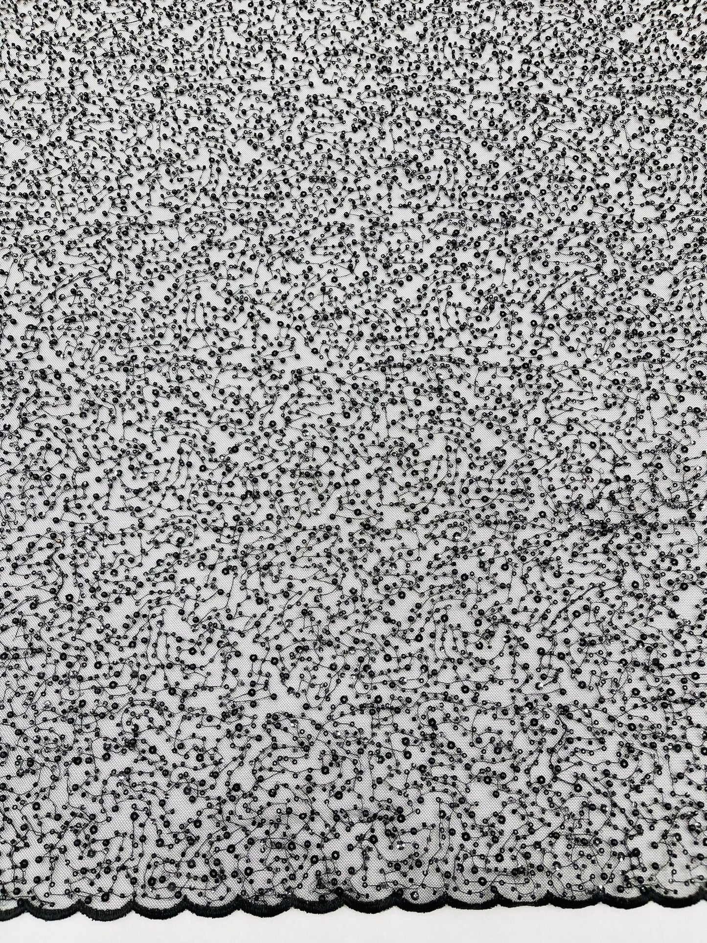 All Over Luxury Beaded Mesh with Pearls, Sequins for Wedding Dresses, Prom Gowns - New Creations Fabric & Foam Inc