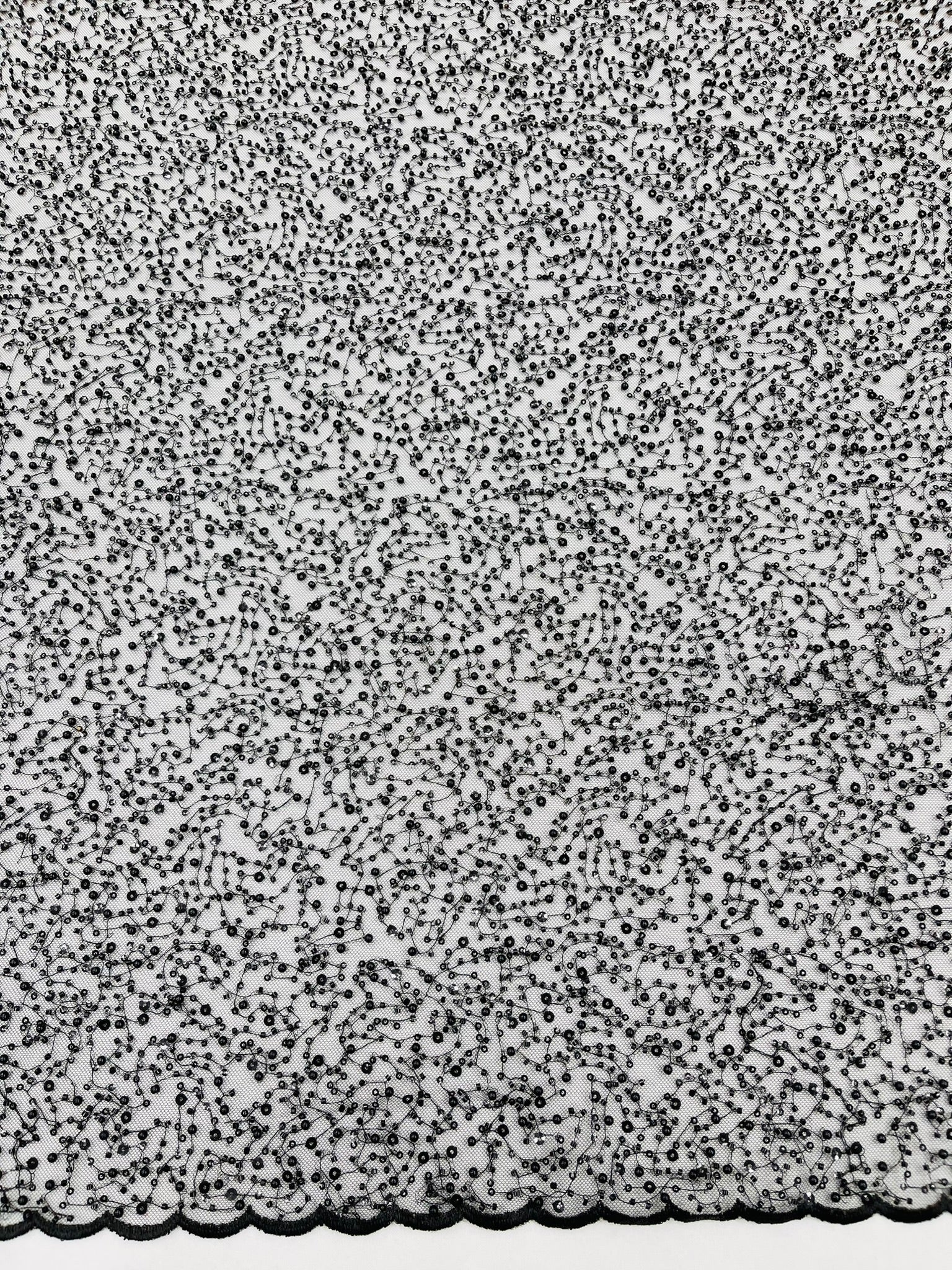 All Over Luxury Beaded Mesh with Pearls, Sequins for Wedding Dresses, Prom Gowns - New Creations Fabric & Foam Inc