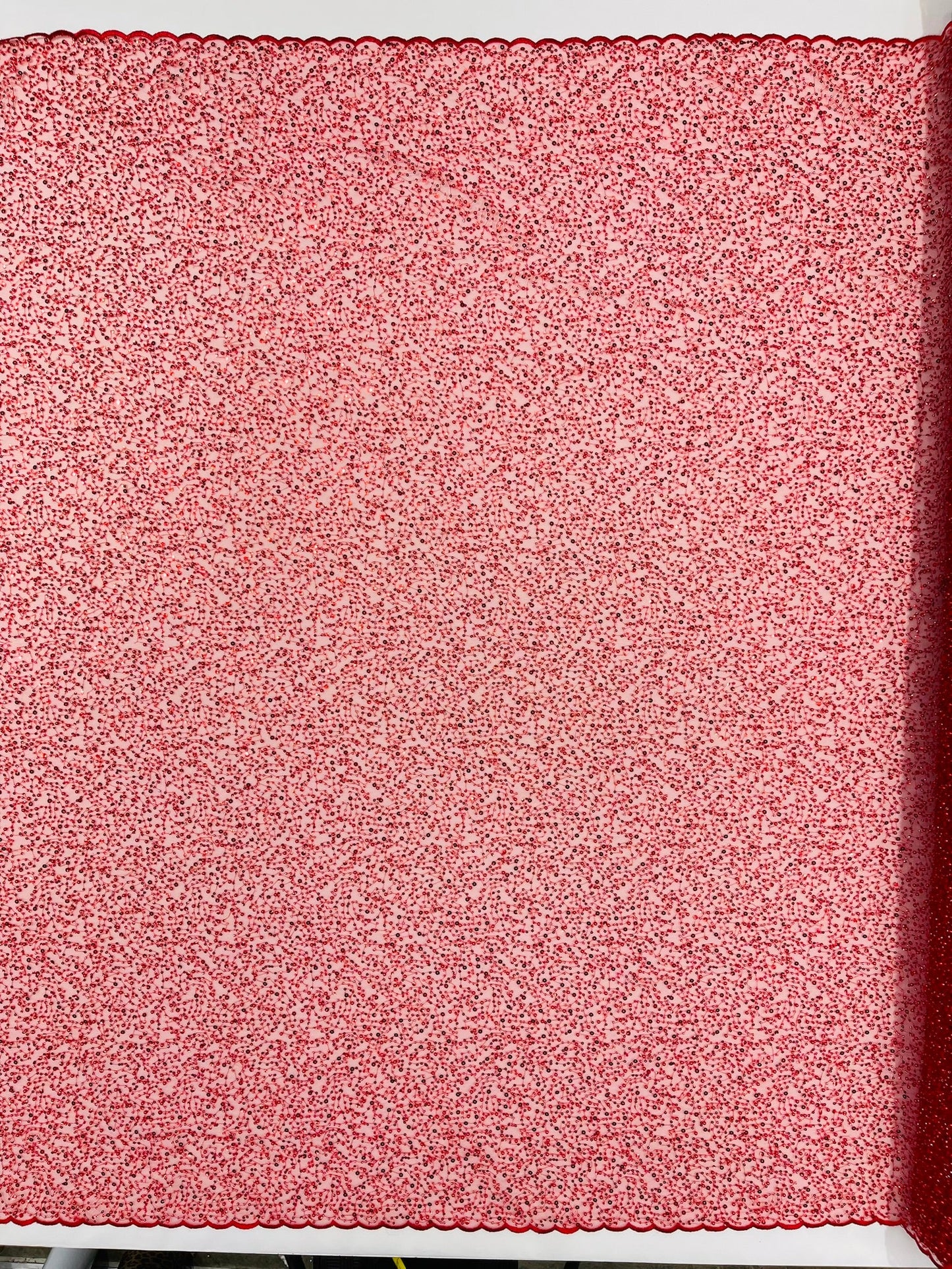 All Over Luxury Beaded Mesh with Pearls, Sequins for Wedding Dresses, Prom Gowns - New Creations Fabric & Foam Inc