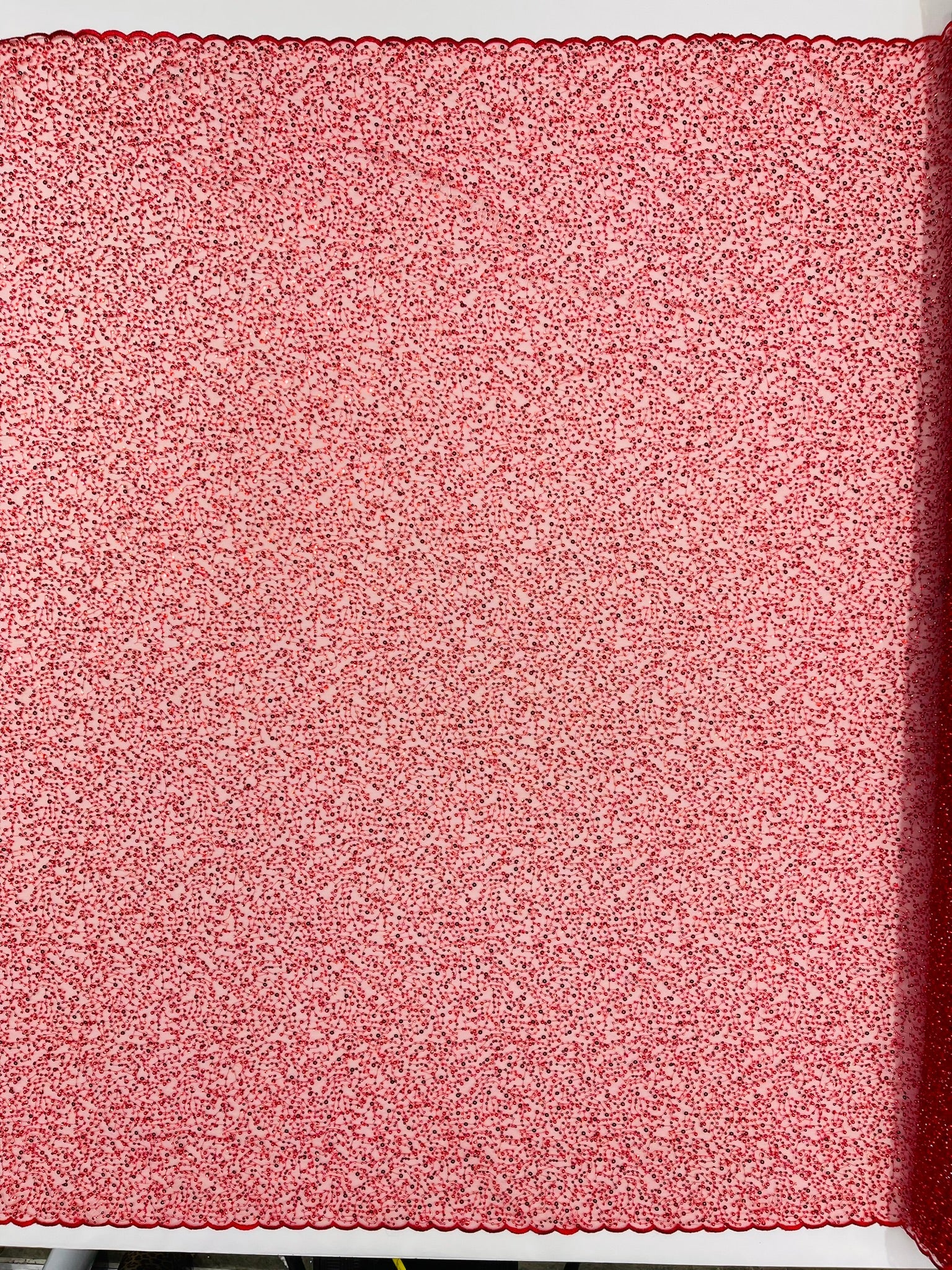 All Over Luxury Beaded Mesh with Pearls, Sequins for Wedding Dresses, Prom Gowns - New Creations Fabric & Foam Inc