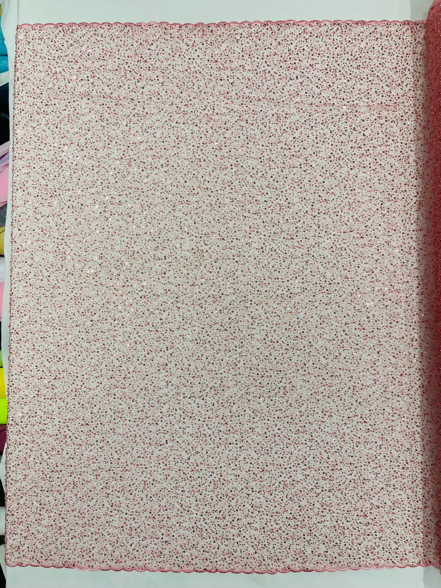 All Over Luxury Beaded Mesh with Pearls, Sequins for Wedding Dresses, Prom Gowns - New Creations Fabric & Foam Inc