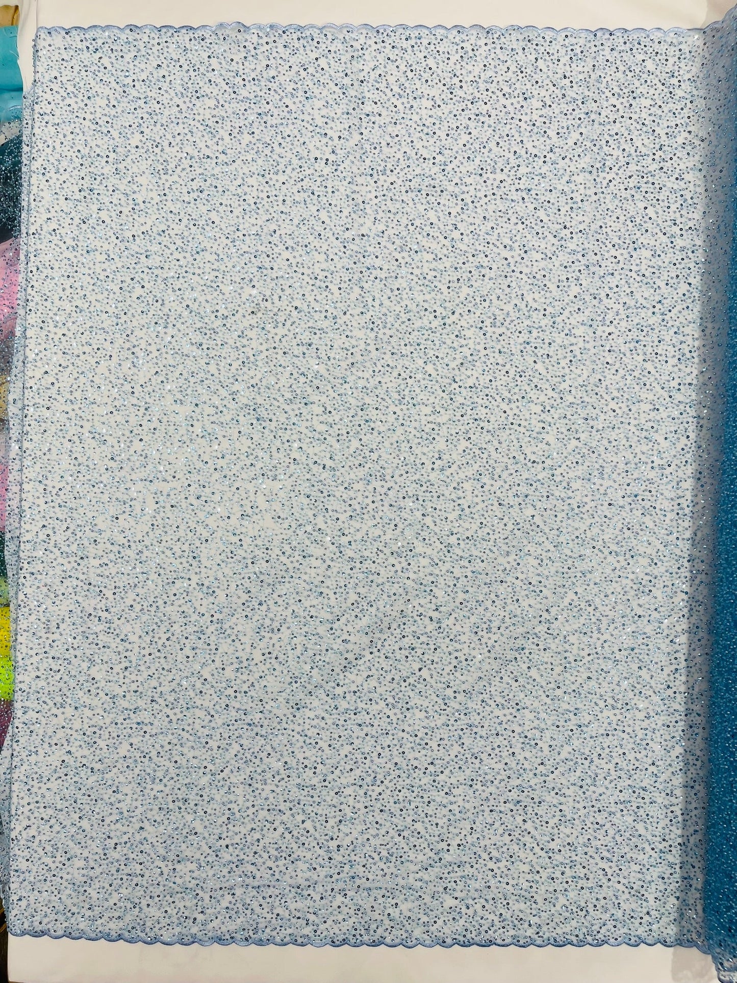 All Over Luxury Beaded Mesh with Pearls, Sequins for Wedding Dresses, Prom Gowns - New Creations Fabric & Foam Inc