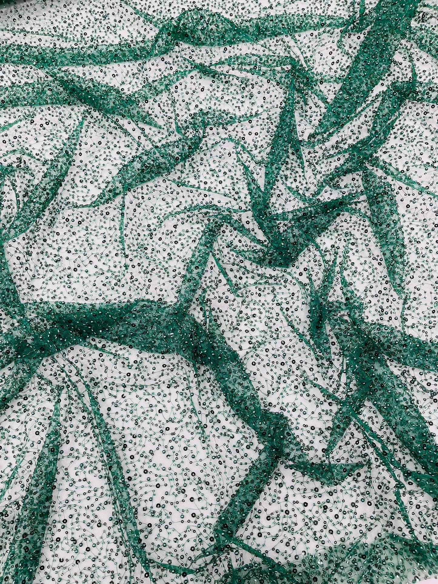 All Over Luxury Beaded Mesh with Pearls, Sequins for Wedding Dresses, Prom Gowns - New Creations Fabric & Foam Inc