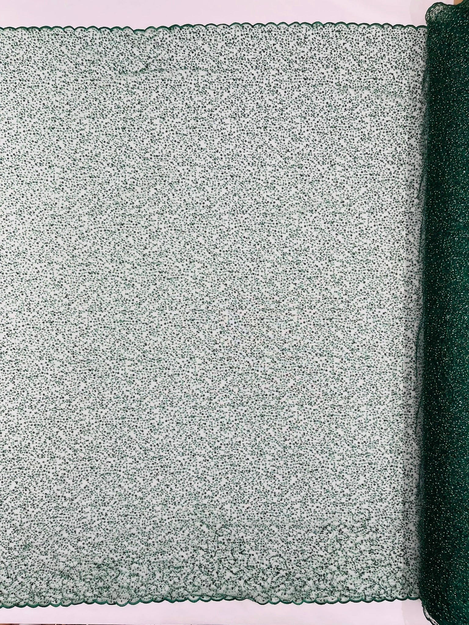 All Over Luxury Beaded Mesh with Pearls, Sequins for Wedding Dresses, Prom Gowns - New Creations Fabric & Foam Inc