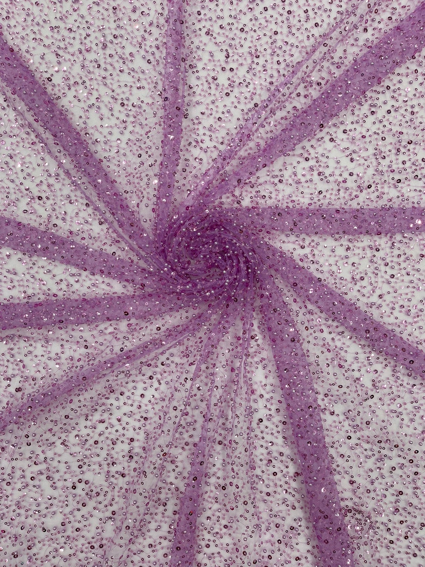 All Over Luxury Beaded Mesh with Pearls, Sequins for Wedding Dresses, Prom Gowns - New Creations Fabric & Foam Inc